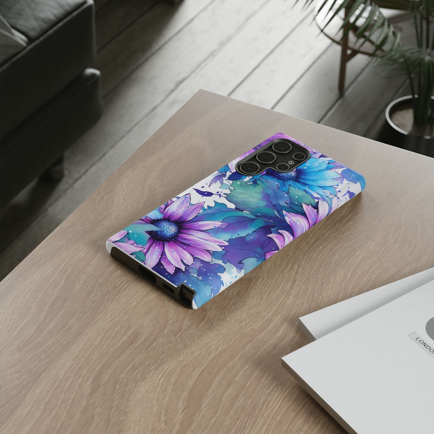 Dreamy Blue & Purple Floral Watercolor Mobile Case
