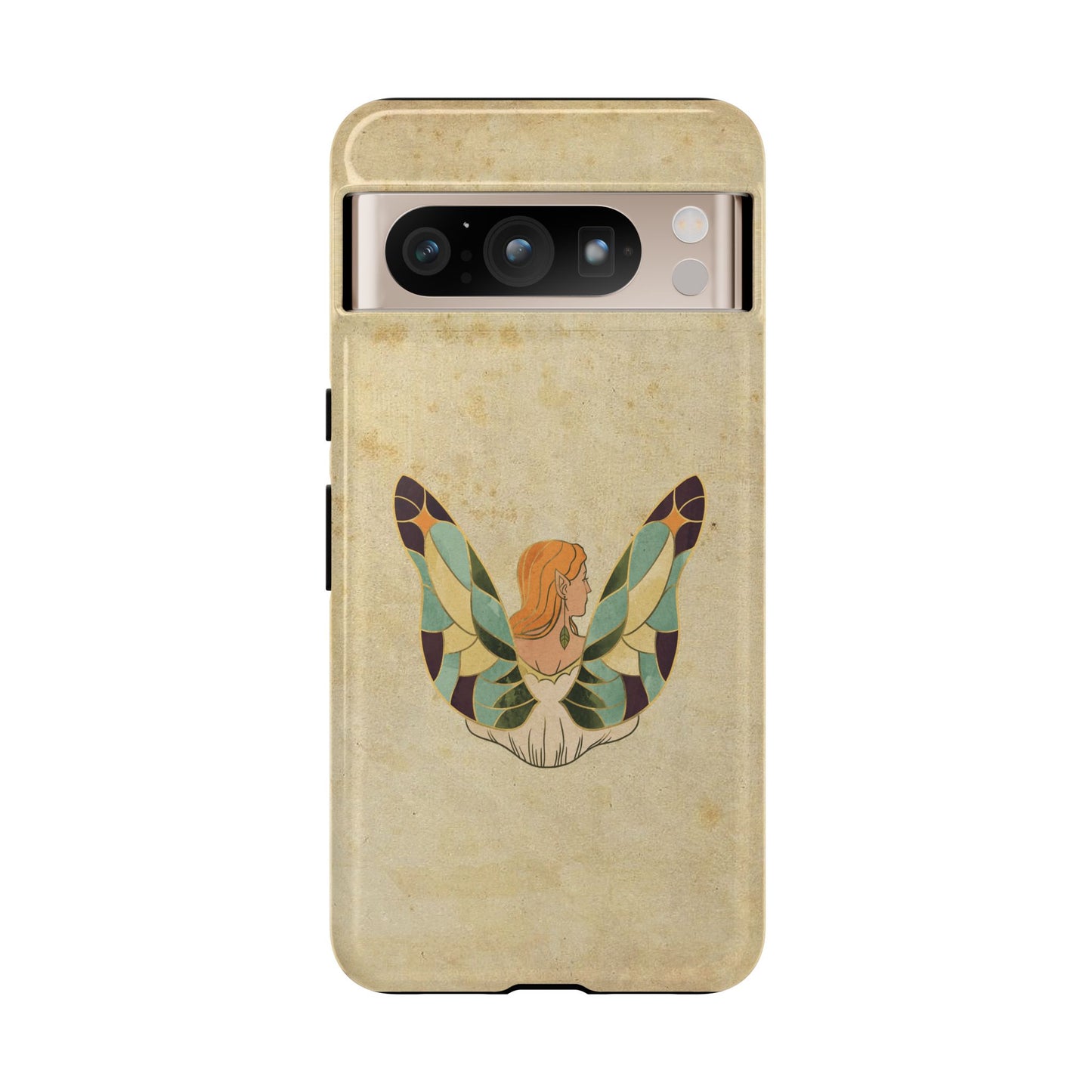 Minimal Vintage Butterfly Woman Phone Case – Aesthetic Retro Art for iPhone, Samsung & Google Pixel