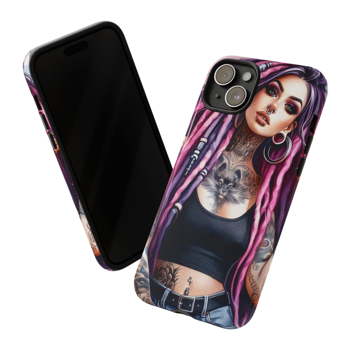 Tattooed Rebel – Gothic Cat Spirit Mobile Cover
