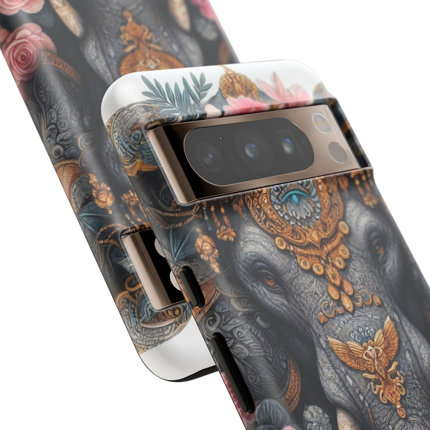 Golden Royal Elephant Mobile Cover – Luxurious Ornate Art