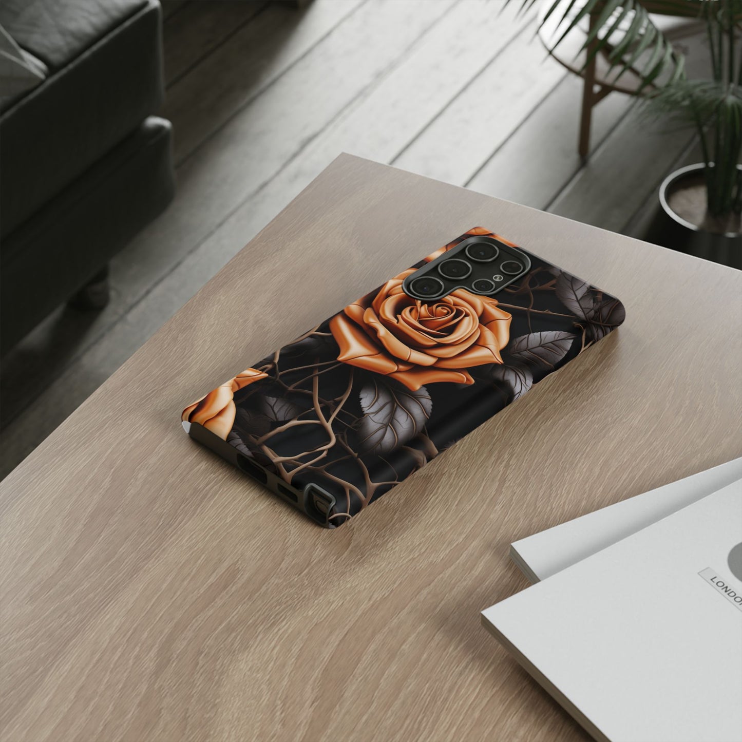 Midnight Gold Rose Mobile Case