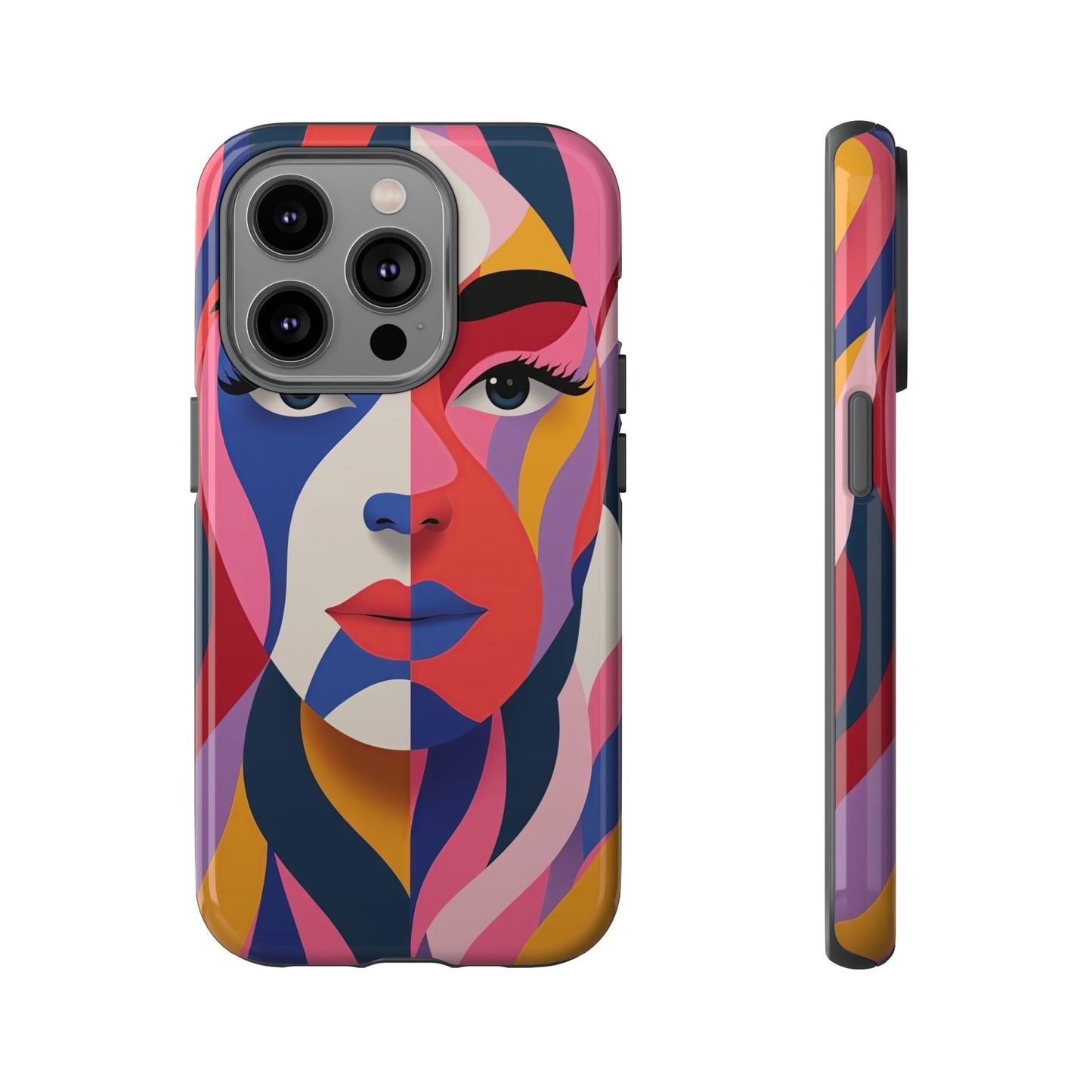Abstract Portrait Phone Case - Vibrant Colors for iPhone, Google Pixel, and Samsung