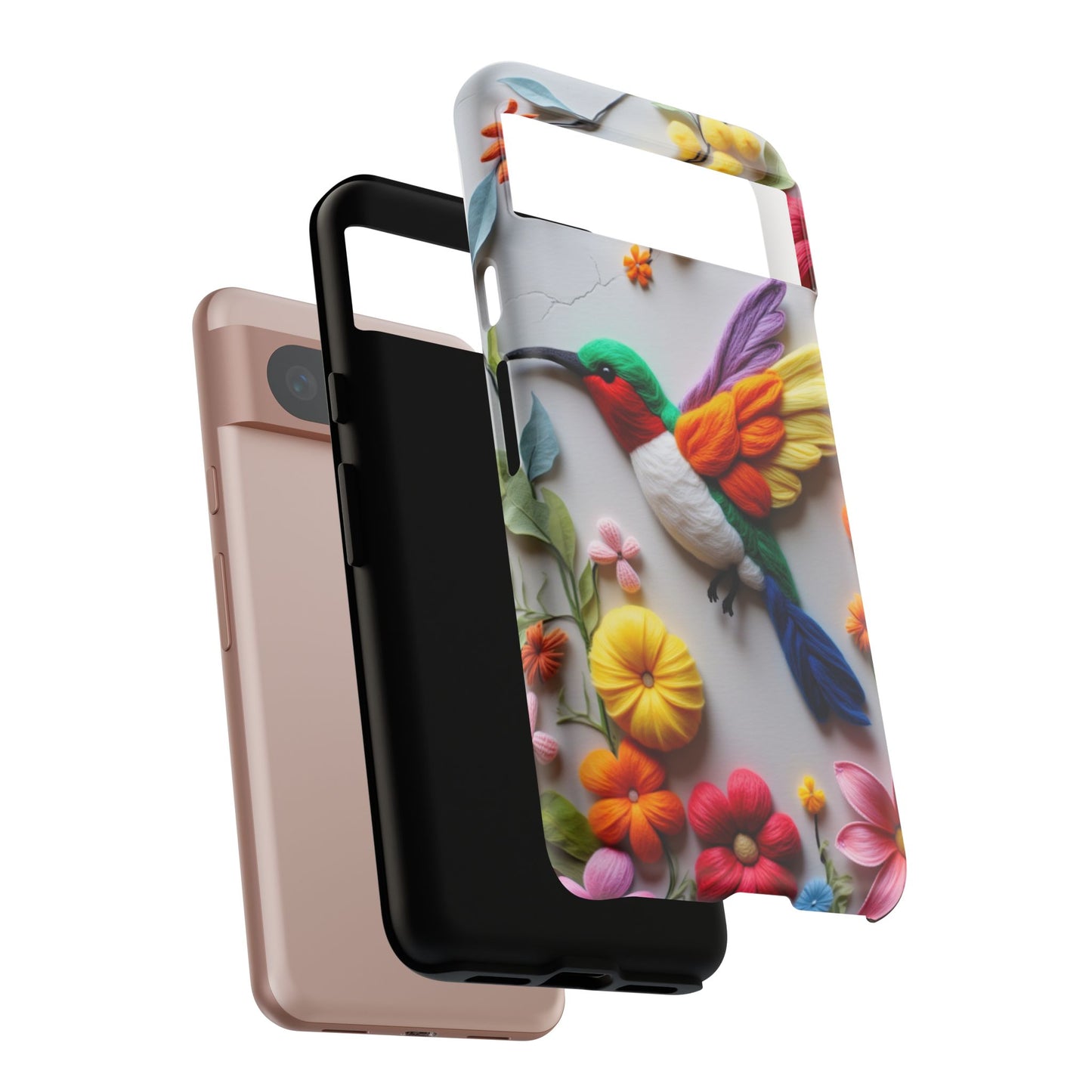 Elegant Hummingbird with Floral Mosaic Design | Nature's Artistic Vibes | iPhone 16 Pro