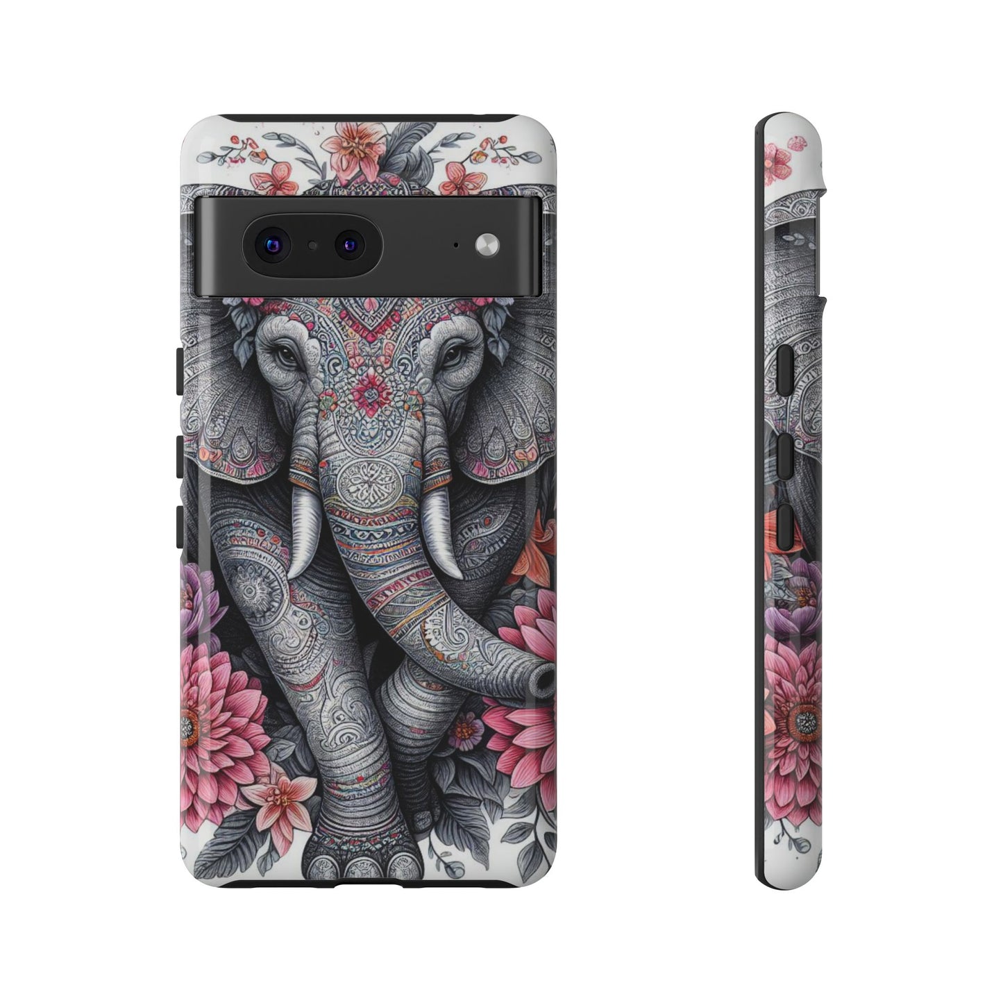Bohemian Floral Elephant Mobile Cover – Intricate Mandala Art