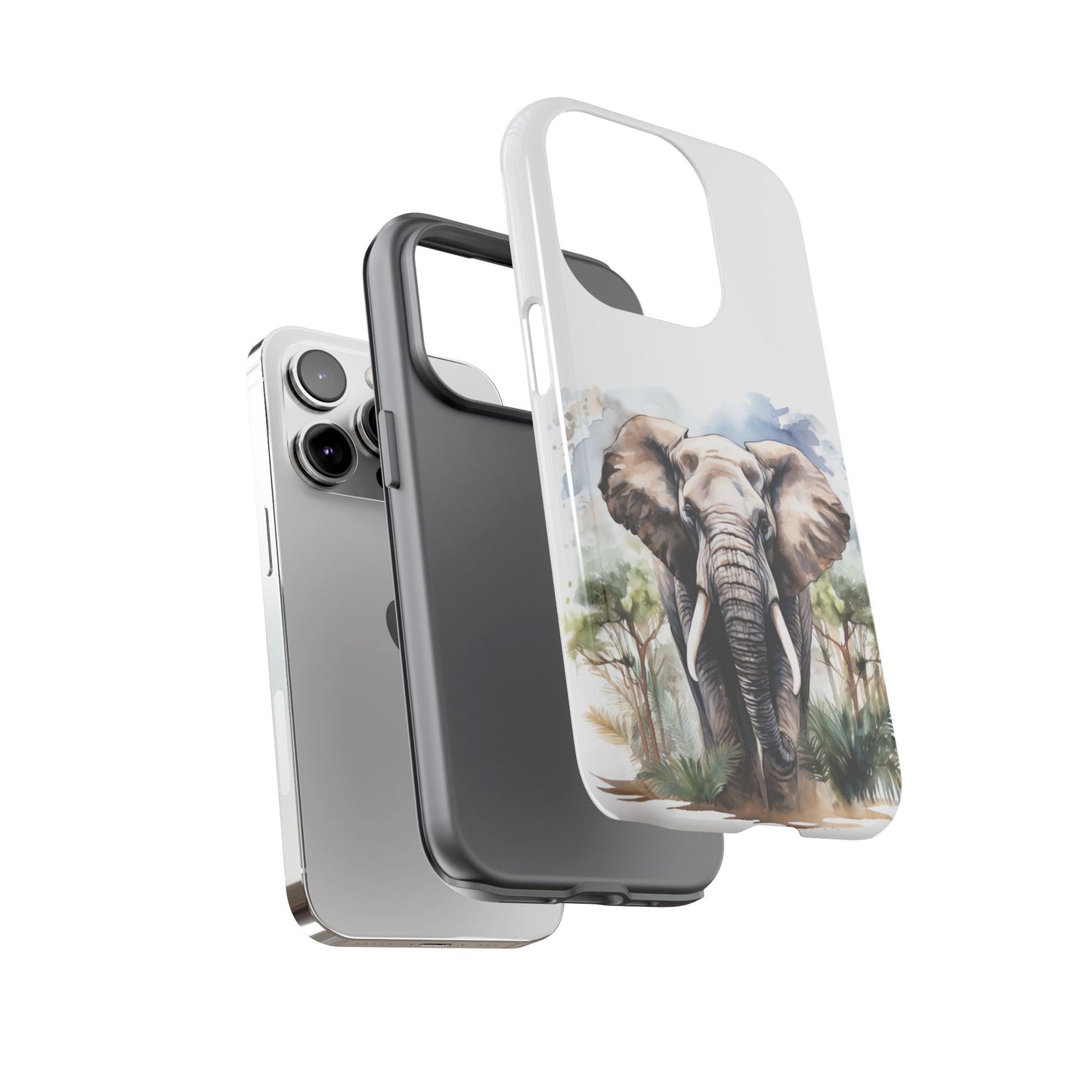 Majestic Watercolor Elephant Mobile Cover – Artistic Wildlife Design