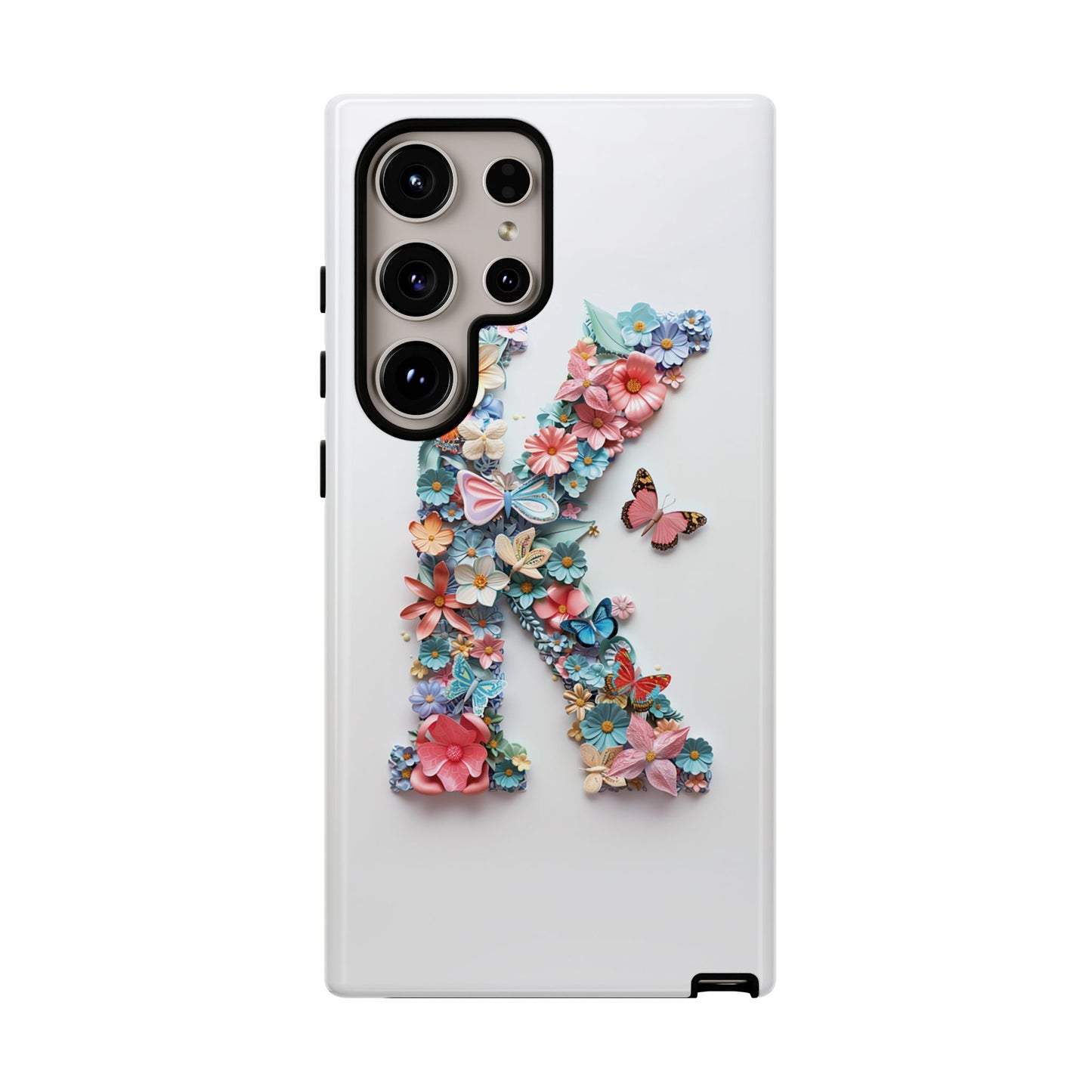 Floral Letter K Phone Case β Personalized Aesthetic Cover for iPhone, Samsung & Google Pixel