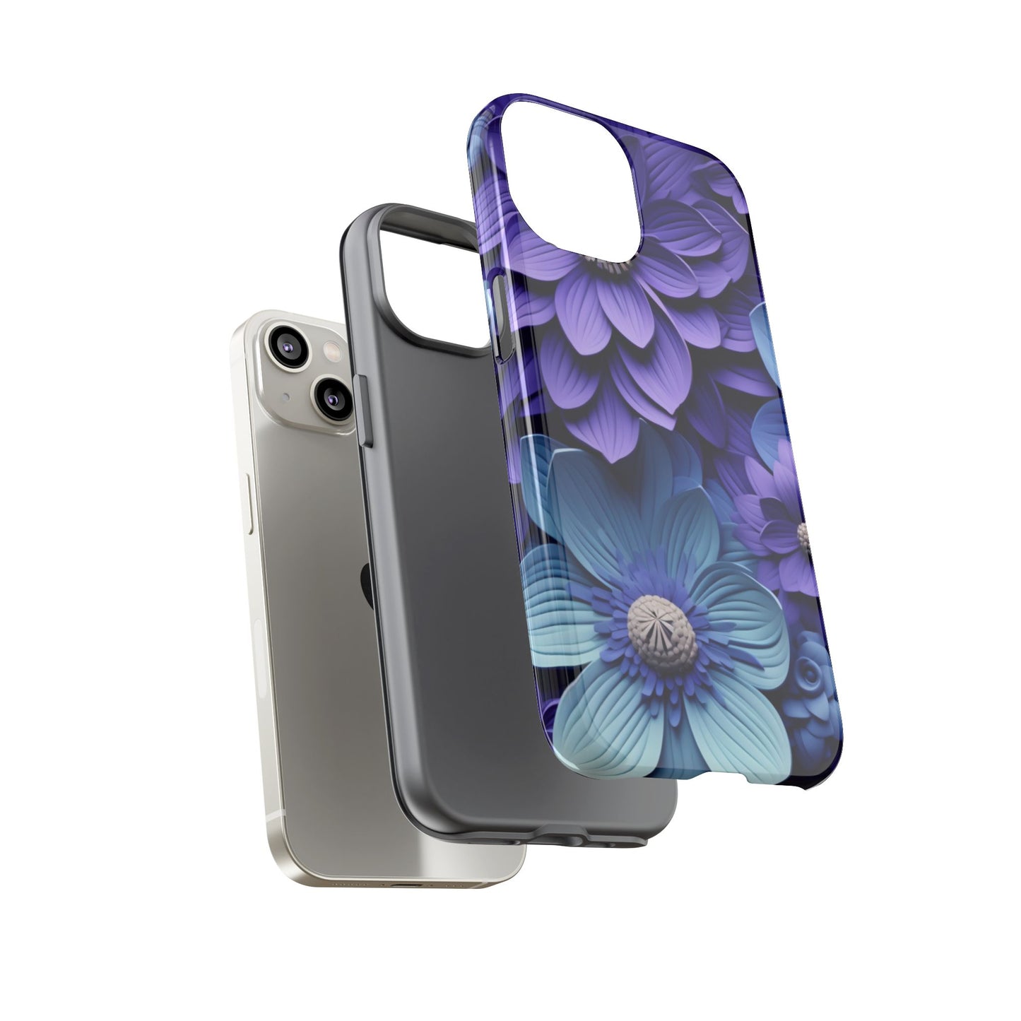 Royal Blue Floral Phone Case – Elegant & Luxurious Design