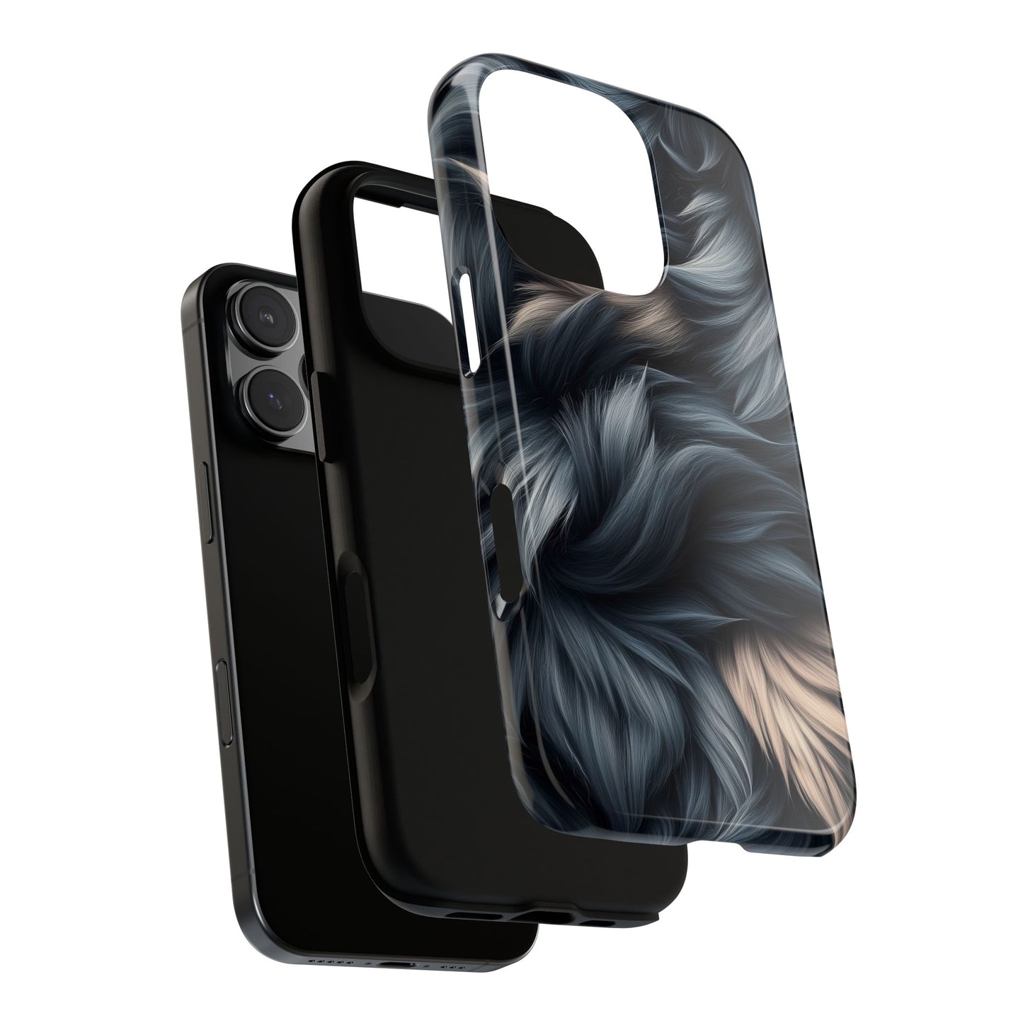 Midnight Wolf β Deep Silver & Purple Fur Phone Case for iPhone, Pixel & Samsung