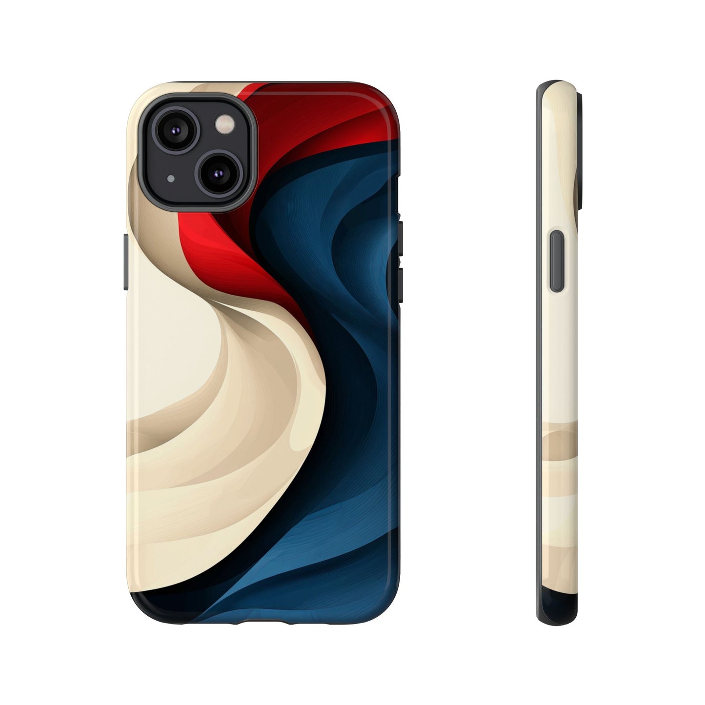 Crimson Current – Flowing Abstract Wave Phone Case for iPhone, Samsung & Pixel