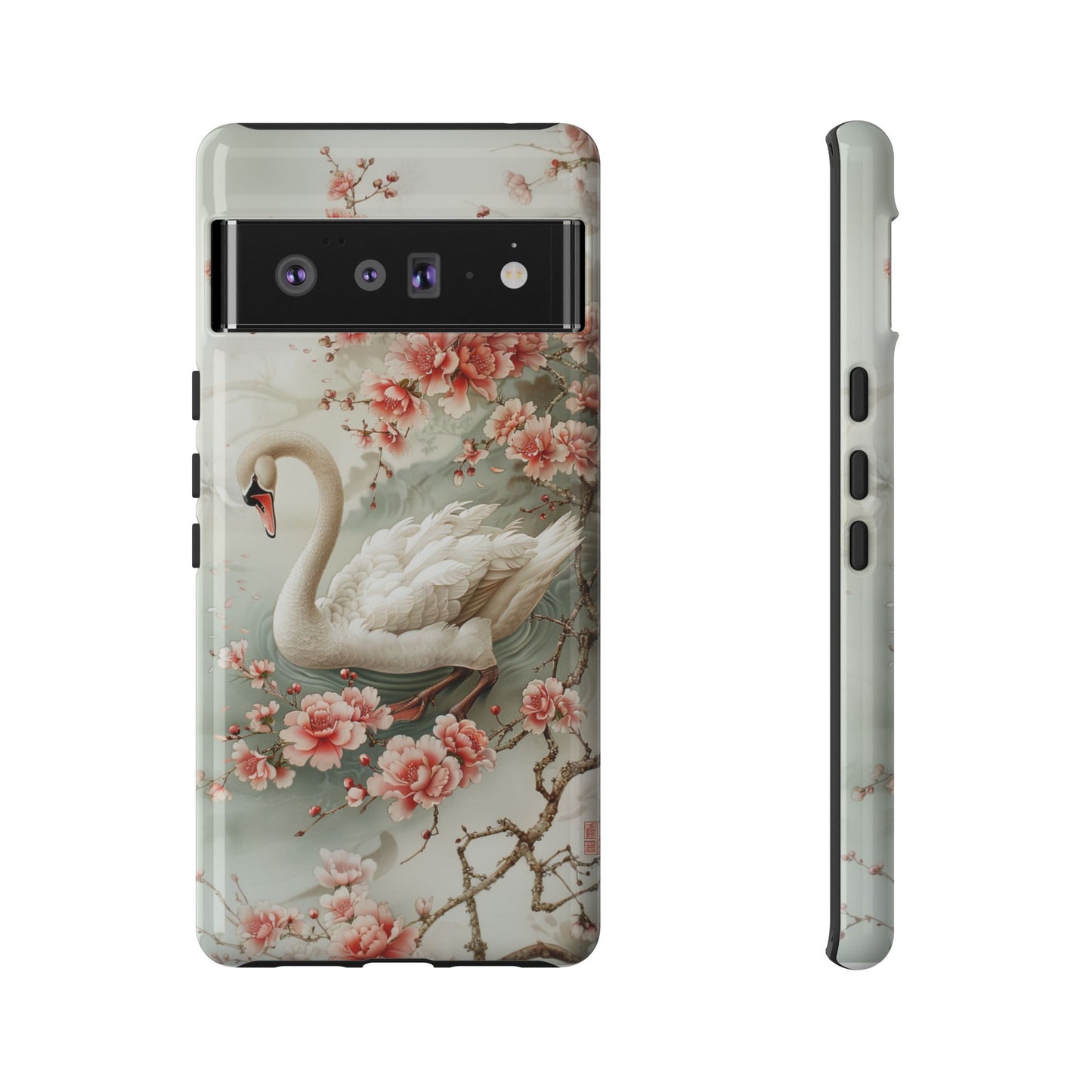 Floral Swan Phone Case β Bird Phone Case, Elegant & Protective for iPhone, Samsung & Google Pixel
