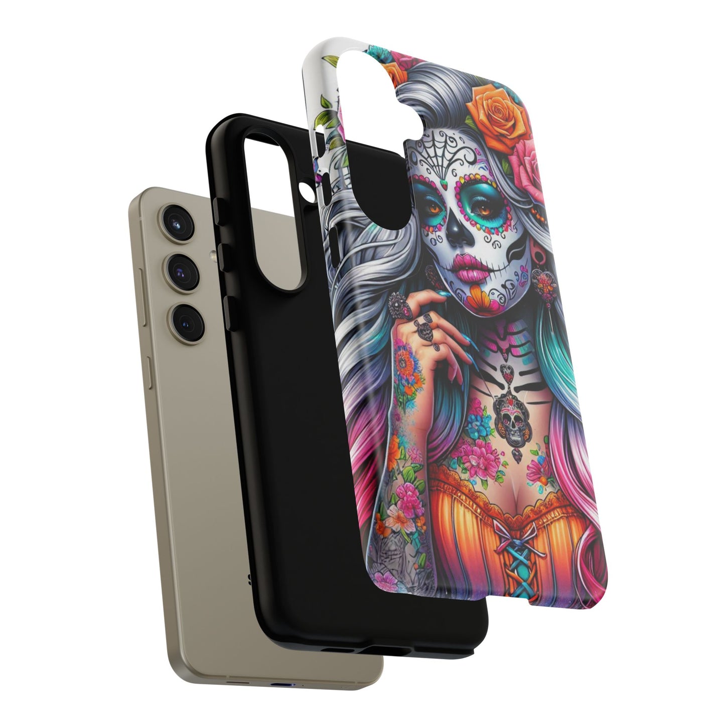 Sugar Skull Goddess – Día de los Muertos Floral Queen Mobile Cover