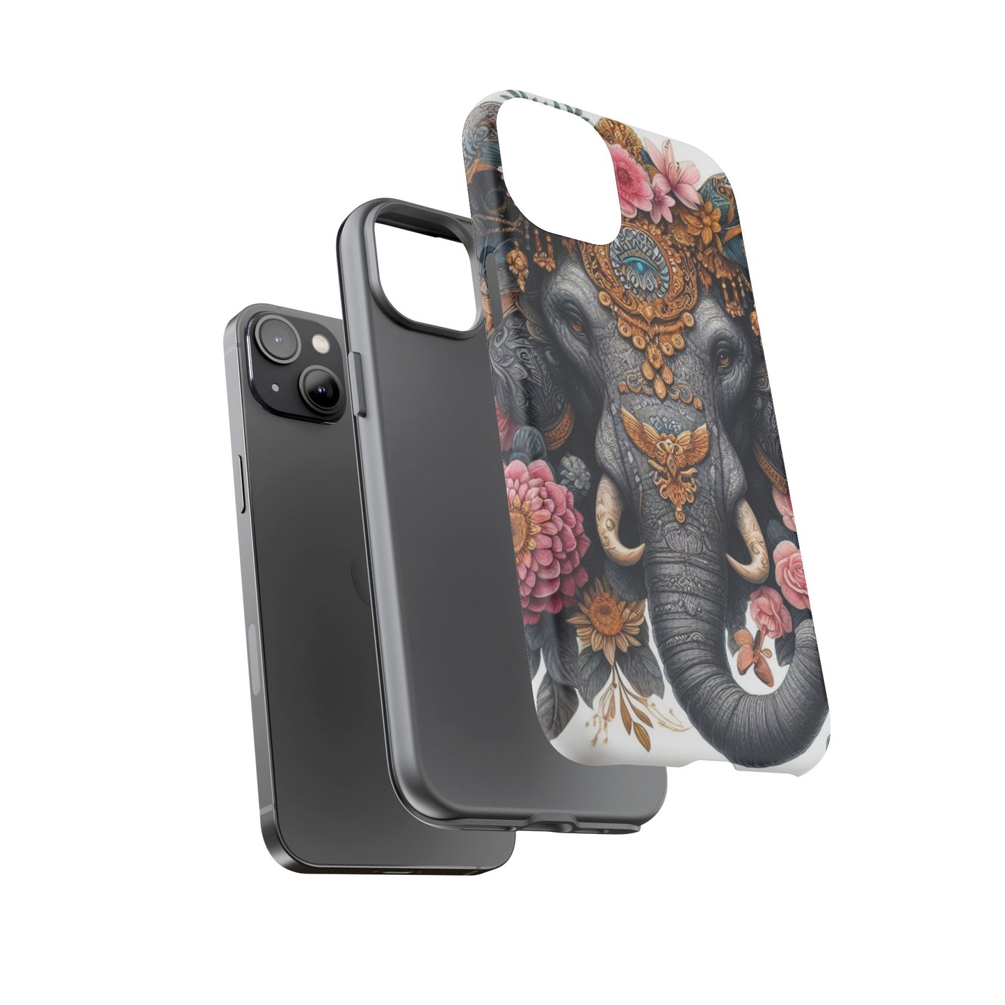 Golden Royal Elephant Mobile Cover – Luxurious Ornate Art