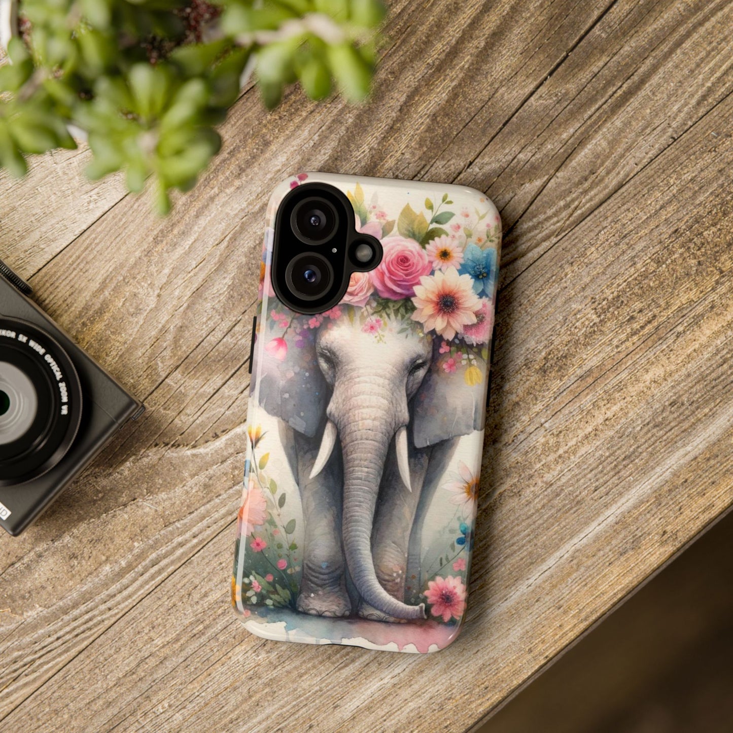 Watercolor Floral Elephant Mobile Cover – Dreamy Artistic Design