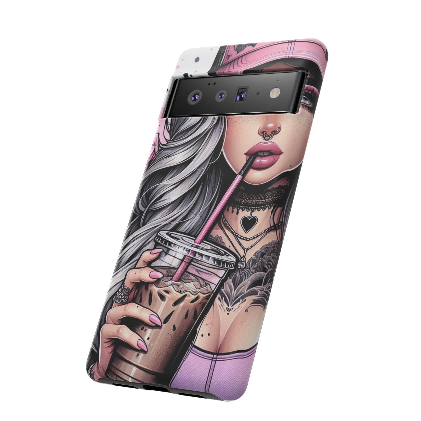 Pink Aesthetic Rebel – Iced Coffee & Inked Beauty Mobile Cover