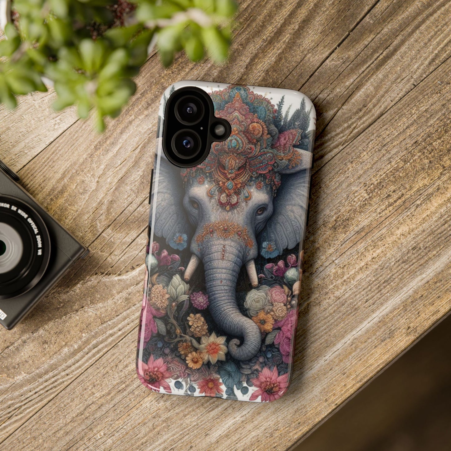 Regal Ornate Elephant Mobile Cover – Majestic Bohemian Art
