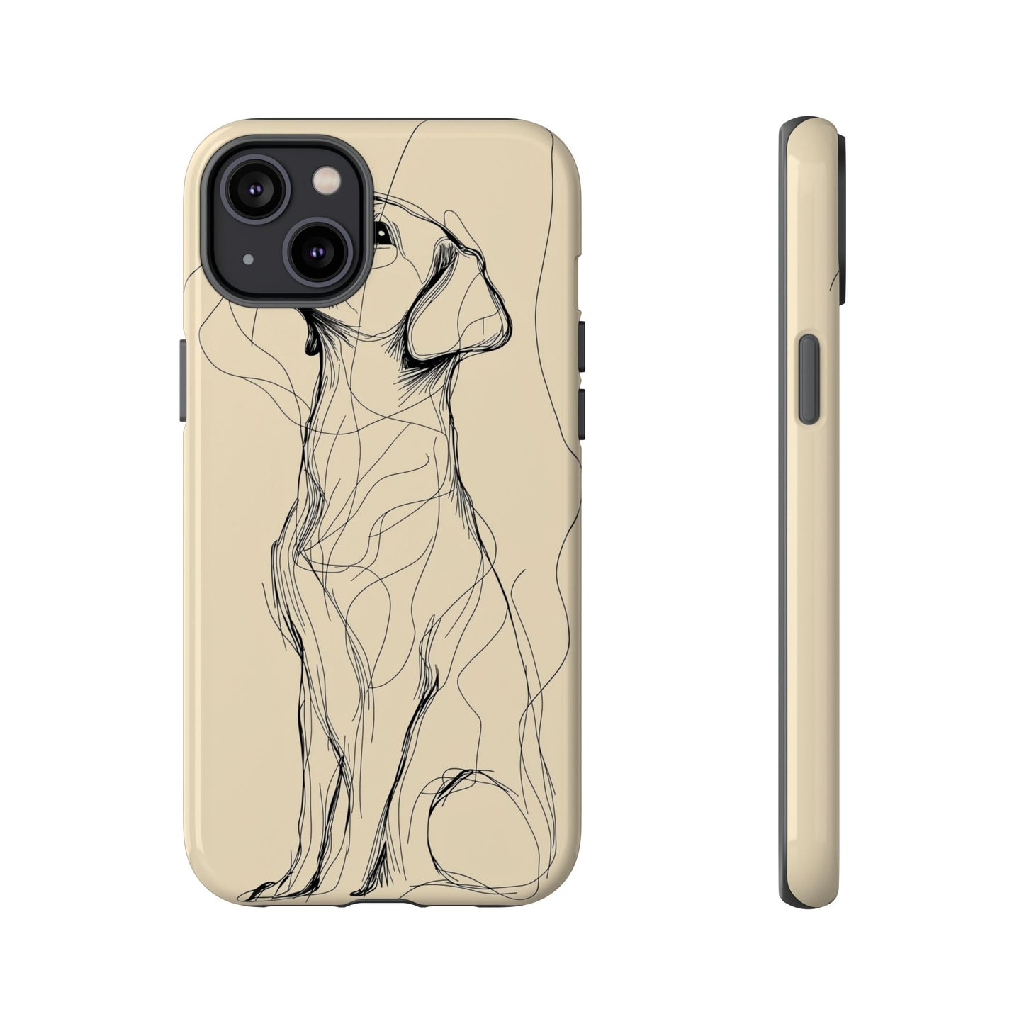 Loyal Lines: Abstract Dog Sketch Phone Case for iPhone, Samsung & Pixel