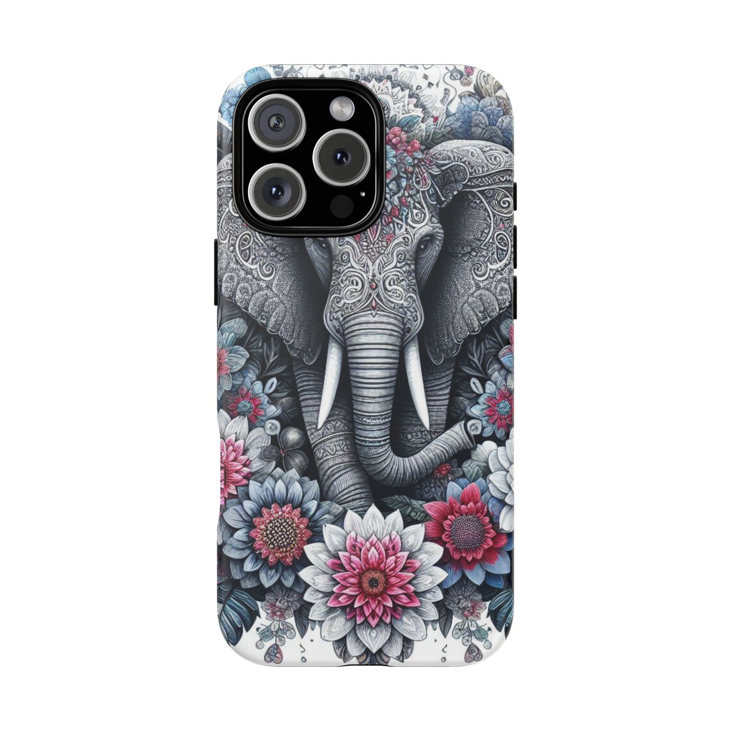 Regal Mandala Elephant Mobile Cover – Ornate Floral Art