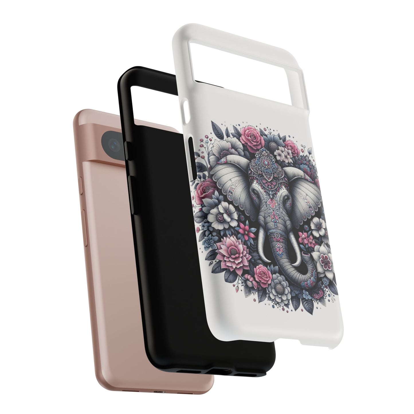 Ornate Floral Elephant Mobile Cover – Elegant Bohemian Art