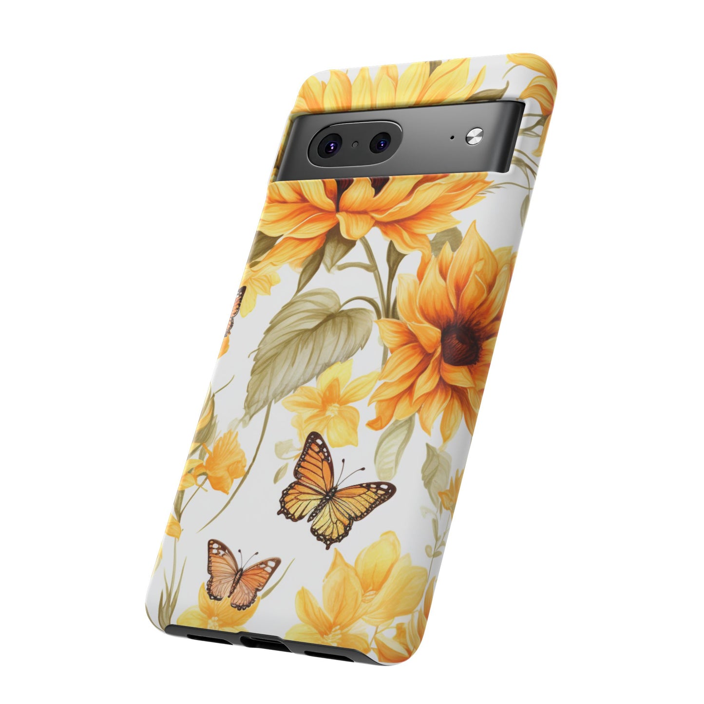 Golden Sunflower & Butterfly Phone Case – Warm & Elegant
