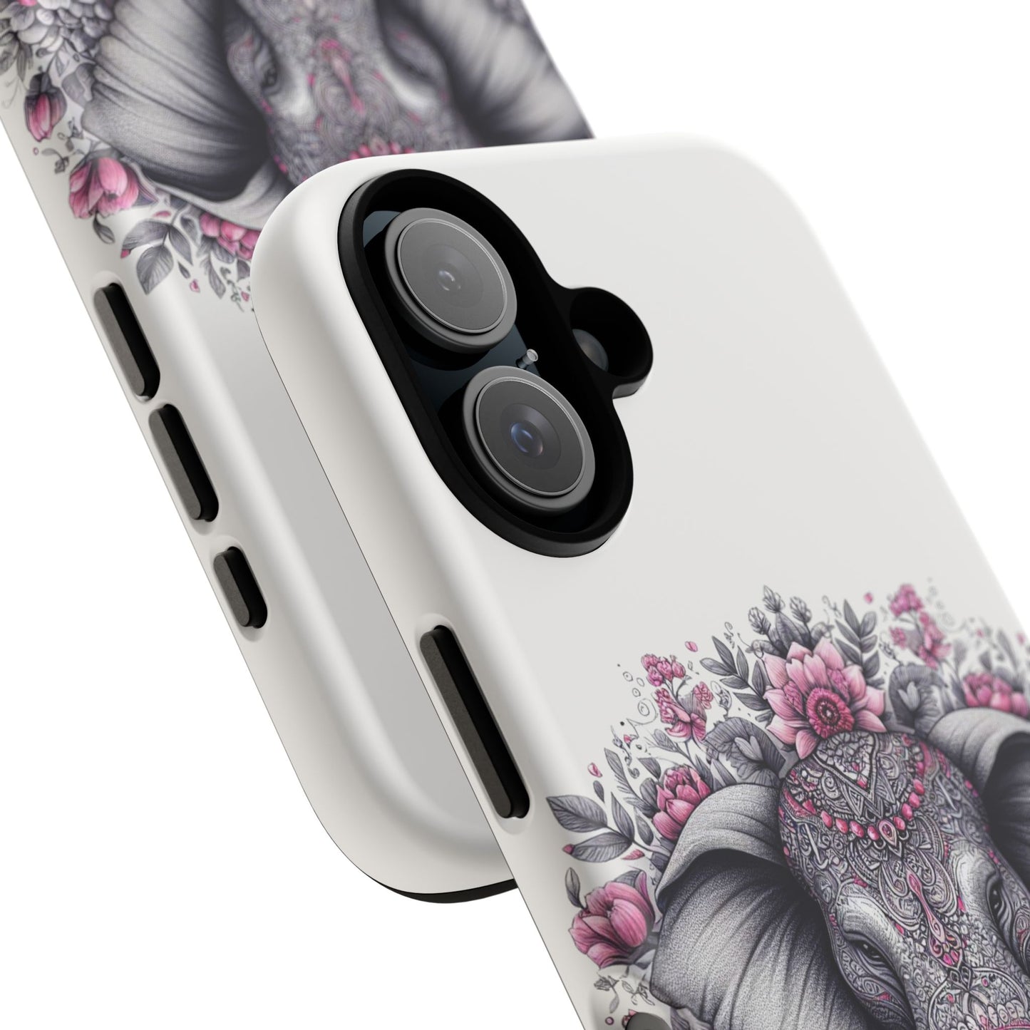 Intricate Floral Elephant Mobile Cover – Mandala-Inspired Boho Art