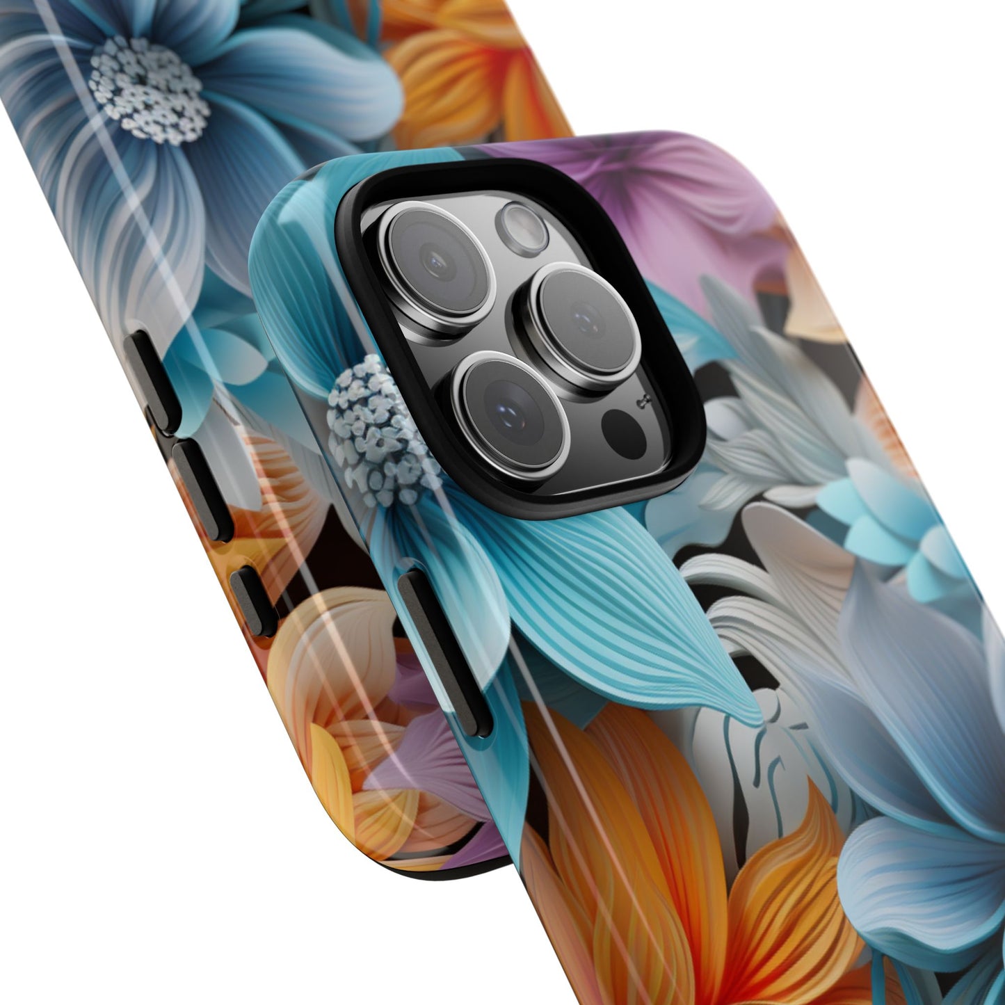 Elegant 3D Floral Bloom Mobile Case – Vivid & Artistic