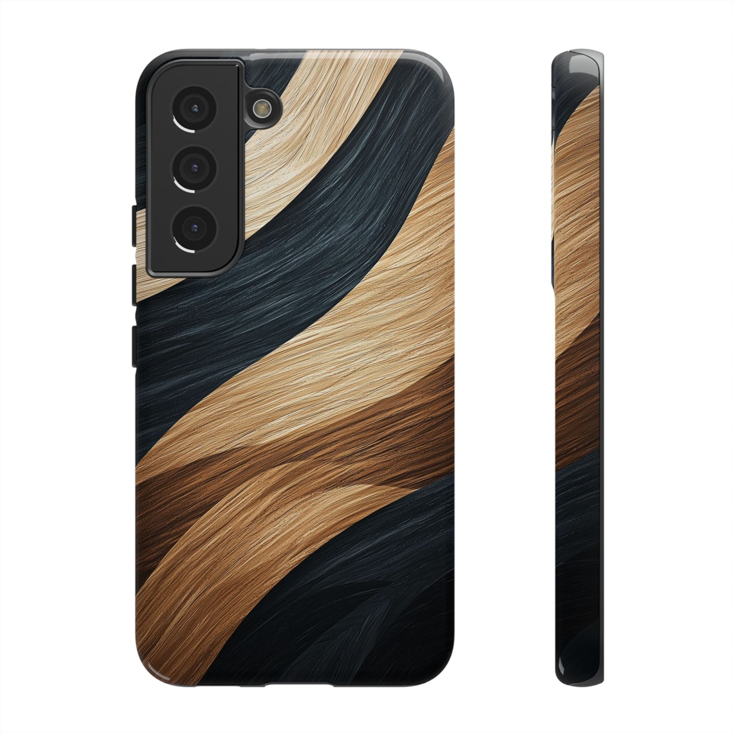 Metallic Black & Gold Zebra Stripes Phone Case for iPhone, Samsung & Google Pixel