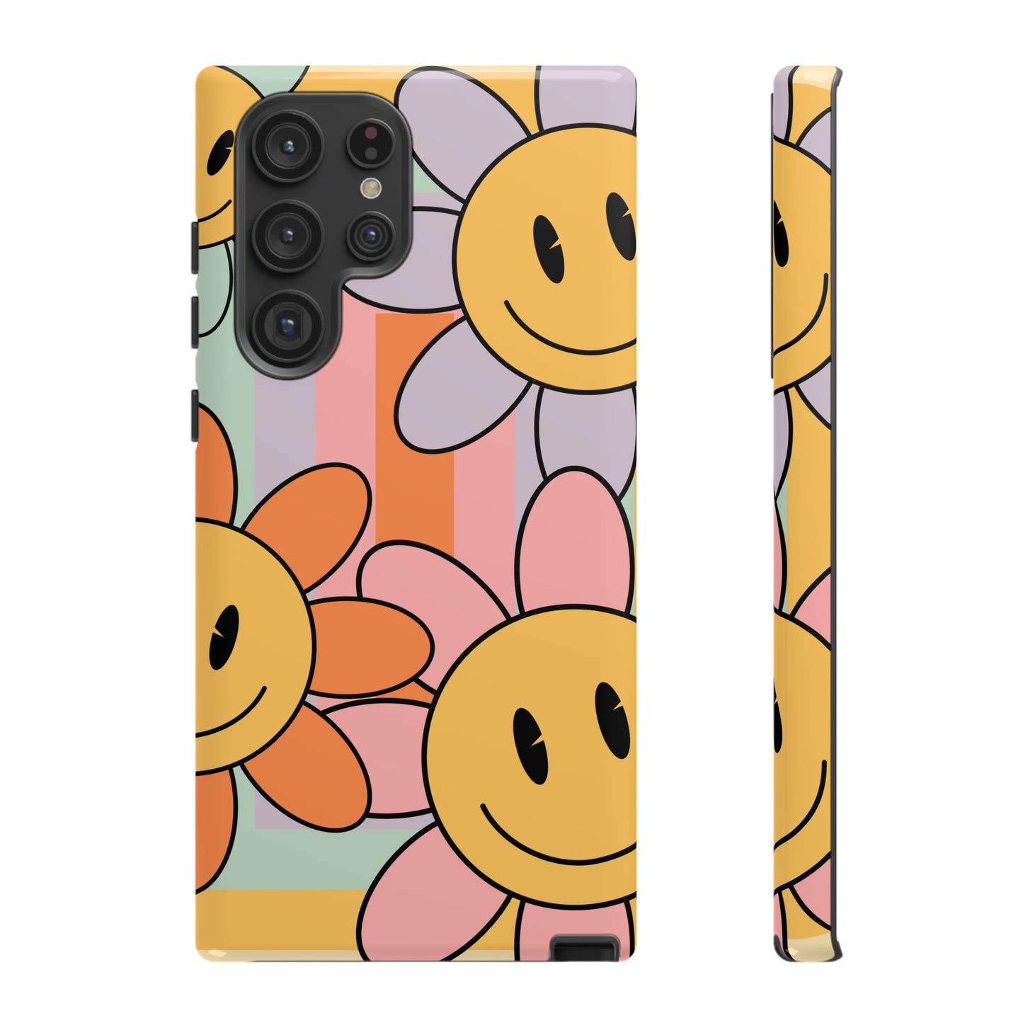 Retro Smiley Face Flower Phone Case β Cute 70s Aesthetic for iPhone, Samsung & Google Pixel