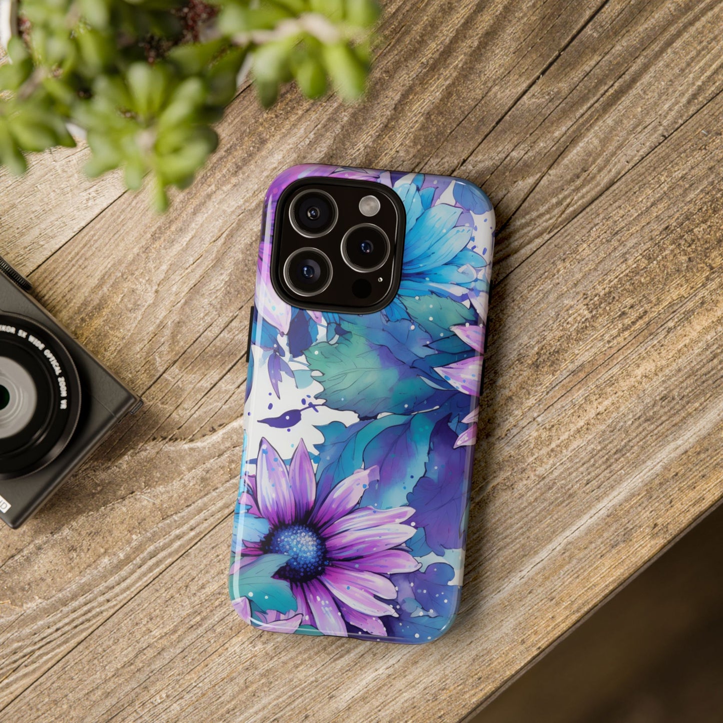 Dreamy Blue & Purple Floral Watercolor Mobile Case