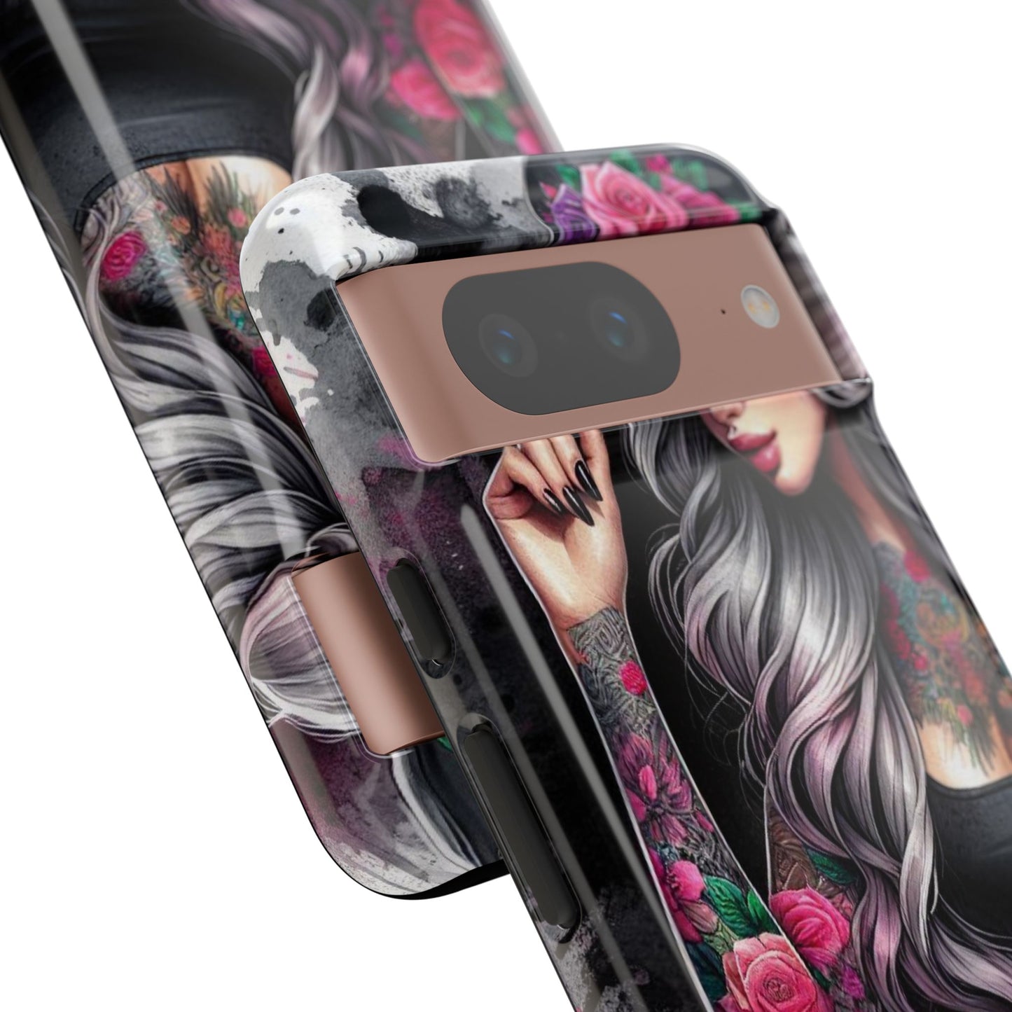 Ink & Roses – Edgy Floral Rebel Mobile Cover