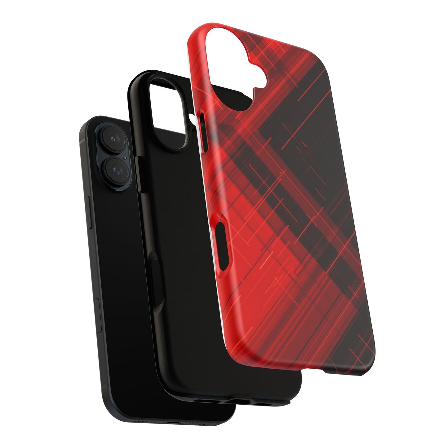 Abstract Red and Black Geometric Pattern