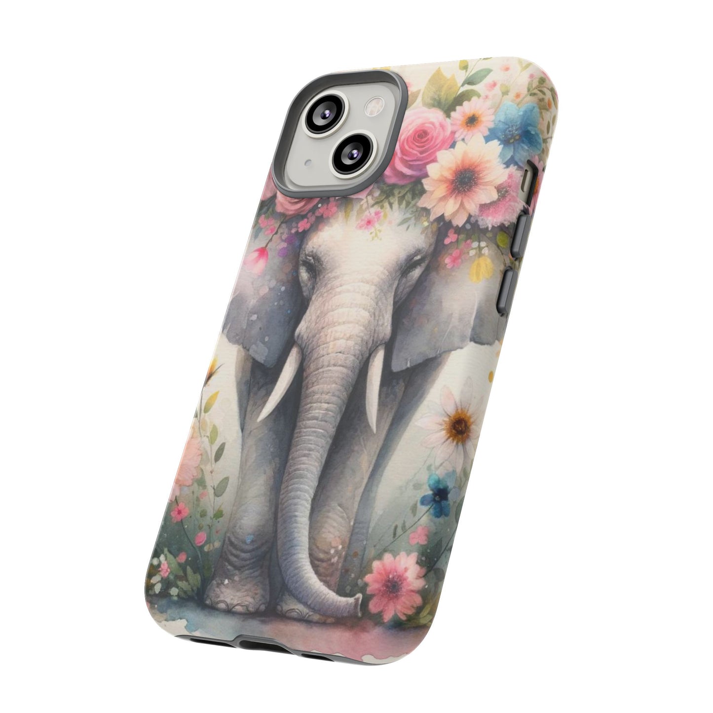 Watercolor Floral Elephant Mobile Cover – Dreamy Artistic Design