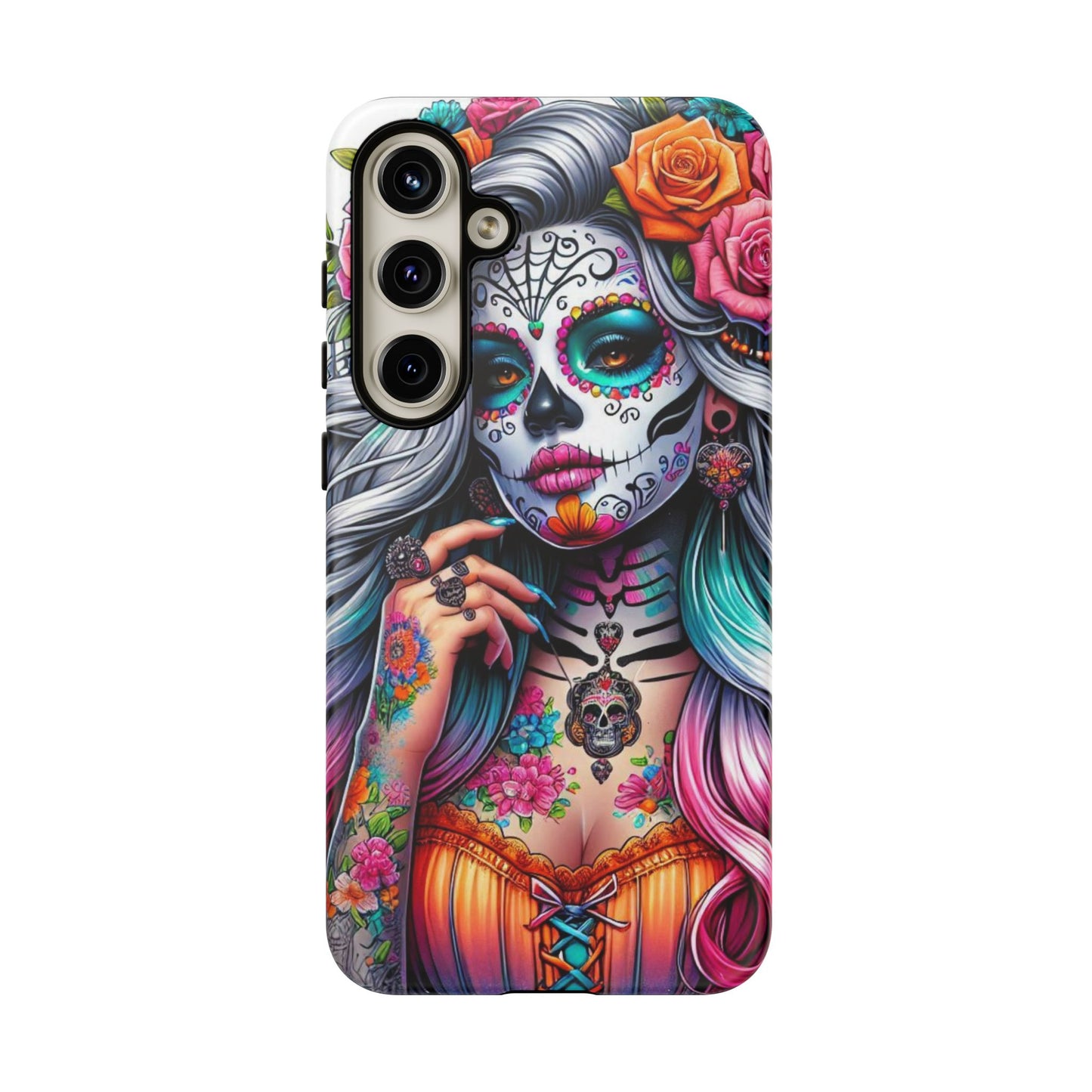 Sugar Skull Goddess – Día de los Muertos Floral Queen Mobile Cover
