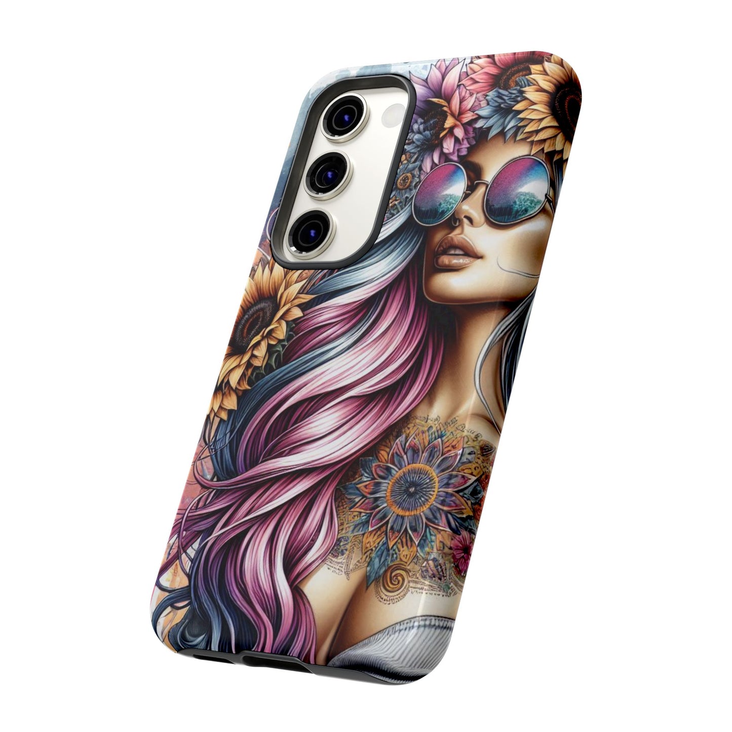 Bohemian Sunflower Queen – Retro Floral Fantasy Mobile Cover