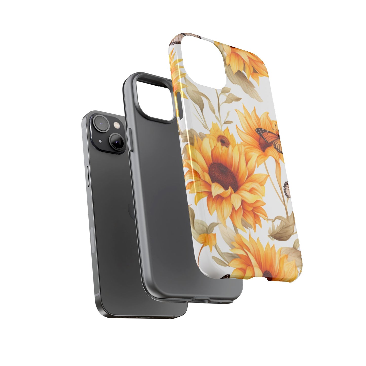 Sunflower & Butterfly Aesthetic Mobile Case – Bright & Nature-Inspired