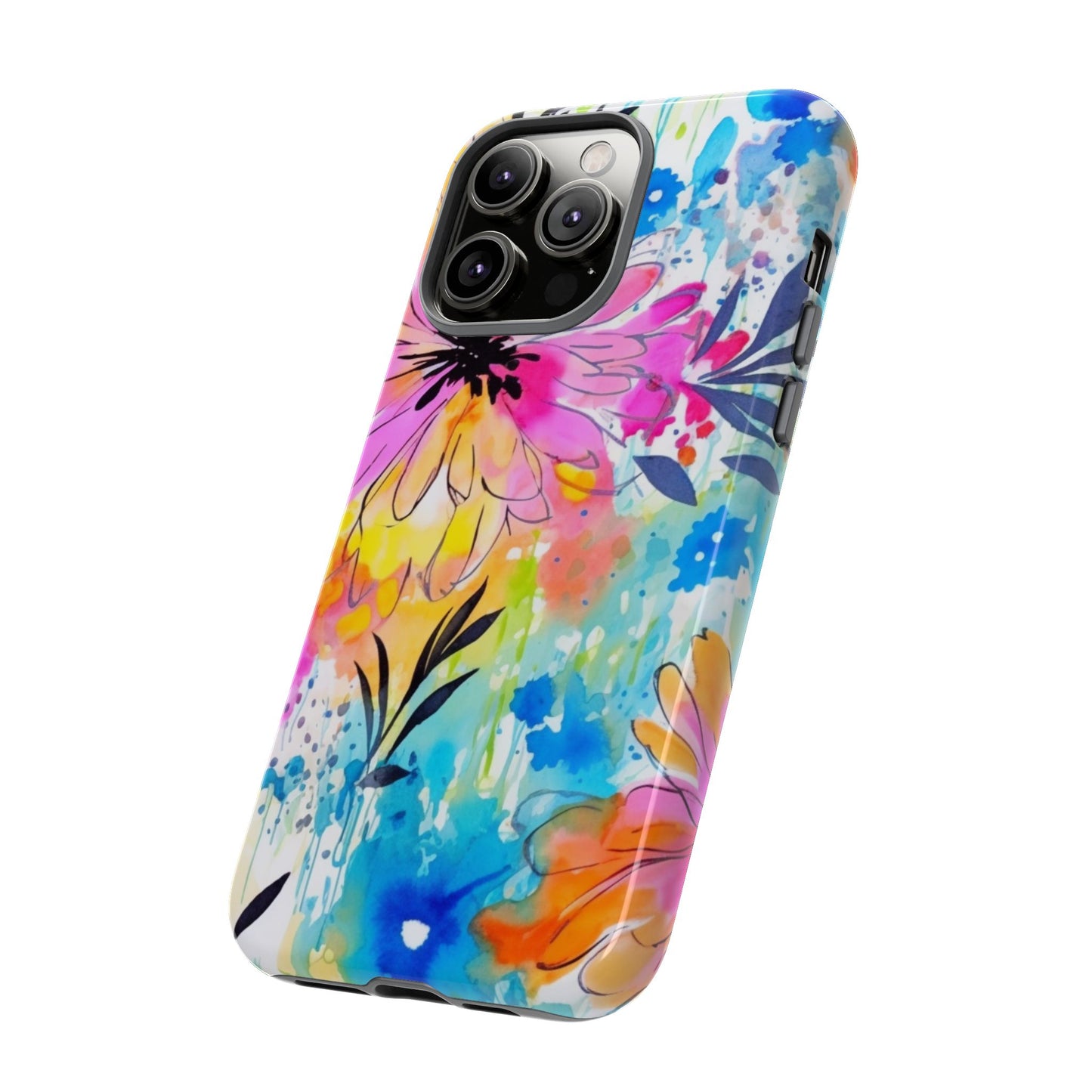 Abstract Watercolor Bloom Phone Case – Expressive & Vibrant