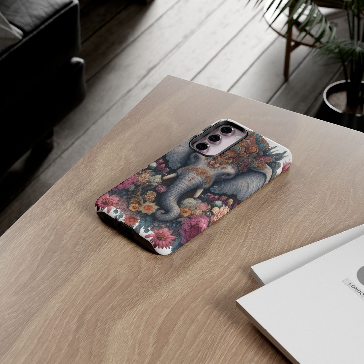 Regal Ornate Elephant Mobile Cover – Majestic Bohemian Art