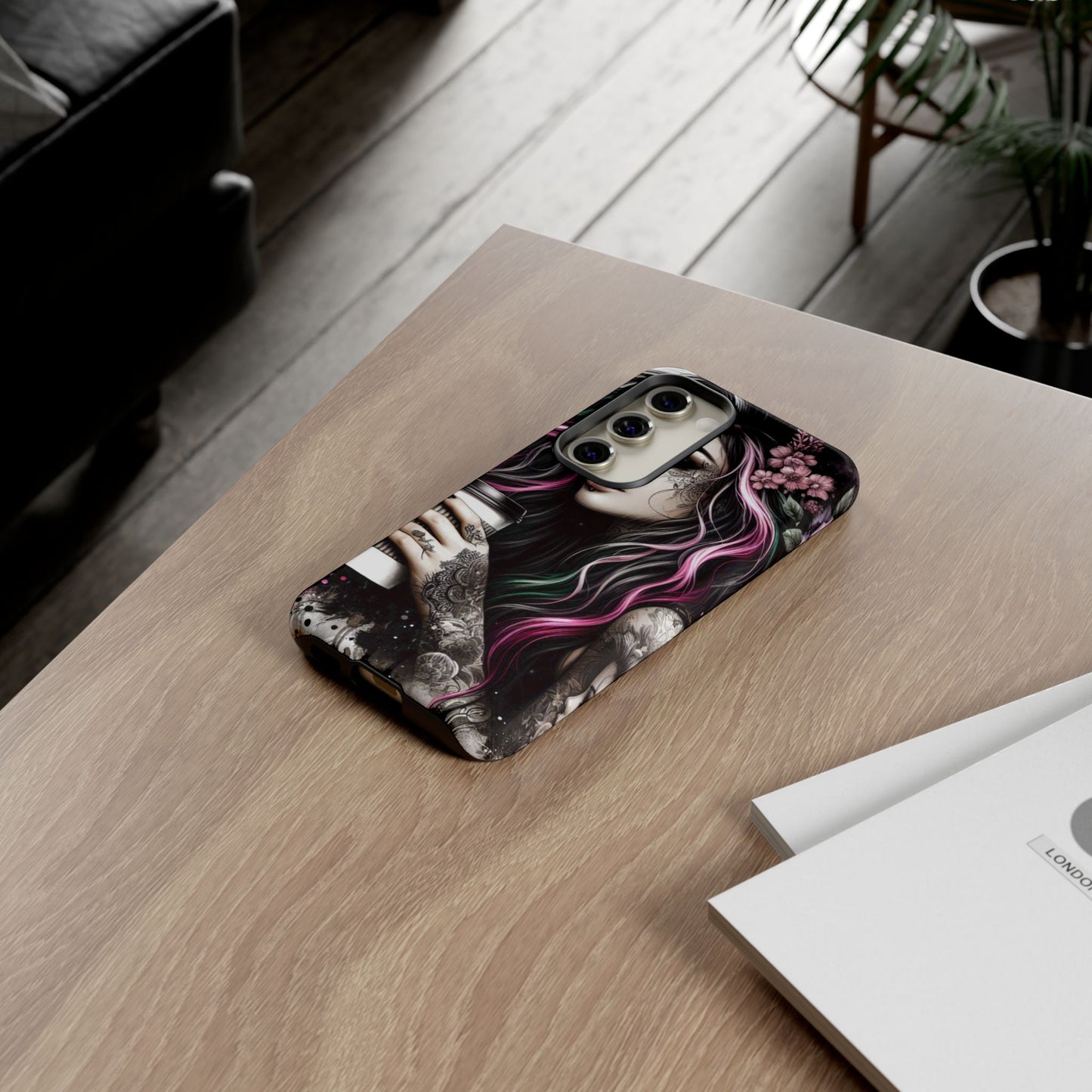 Tattooed Serenity – Gothic Coffee Lover Mobile Cover