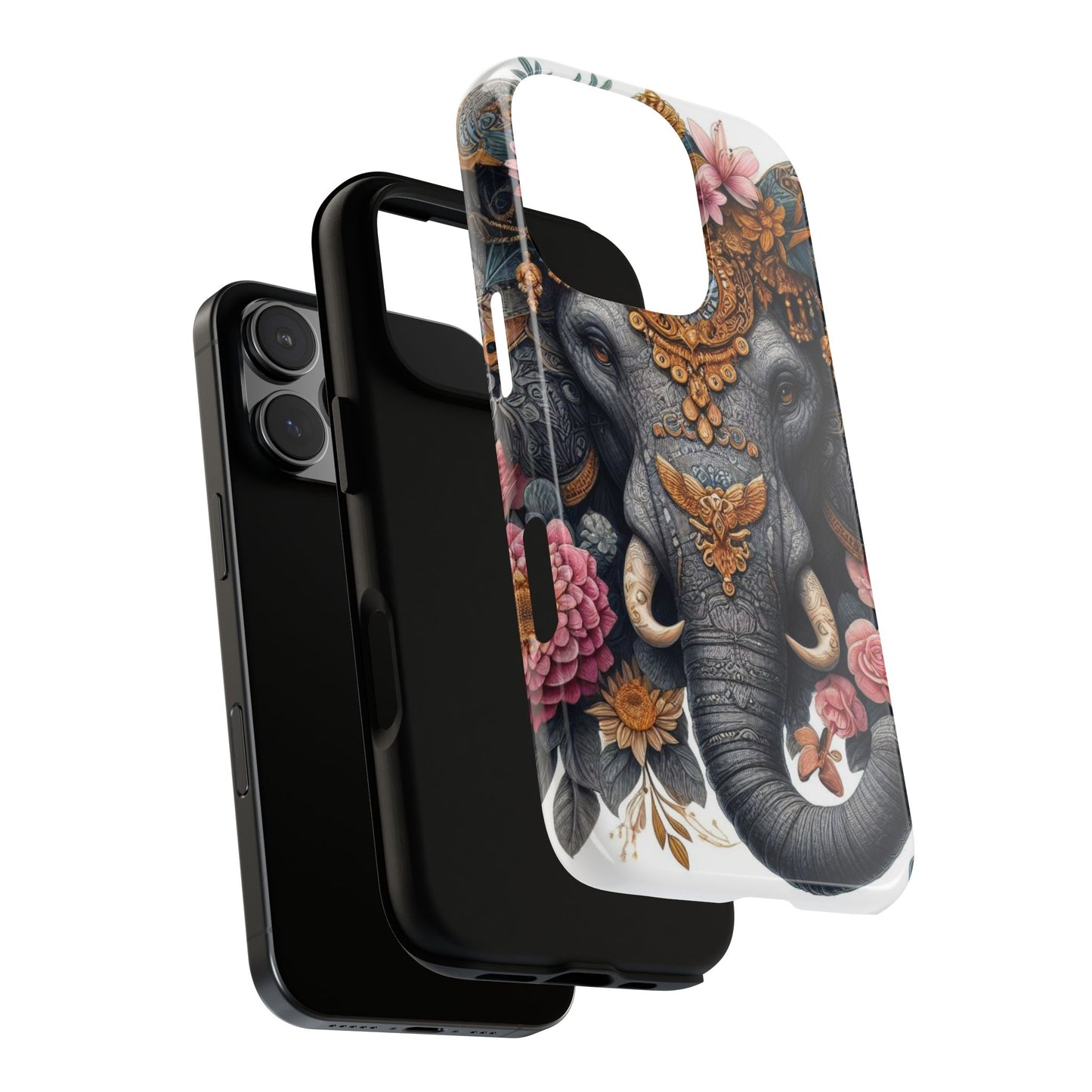 Golden Royal Elephant Mobile Cover – Luxurious Ornate Art