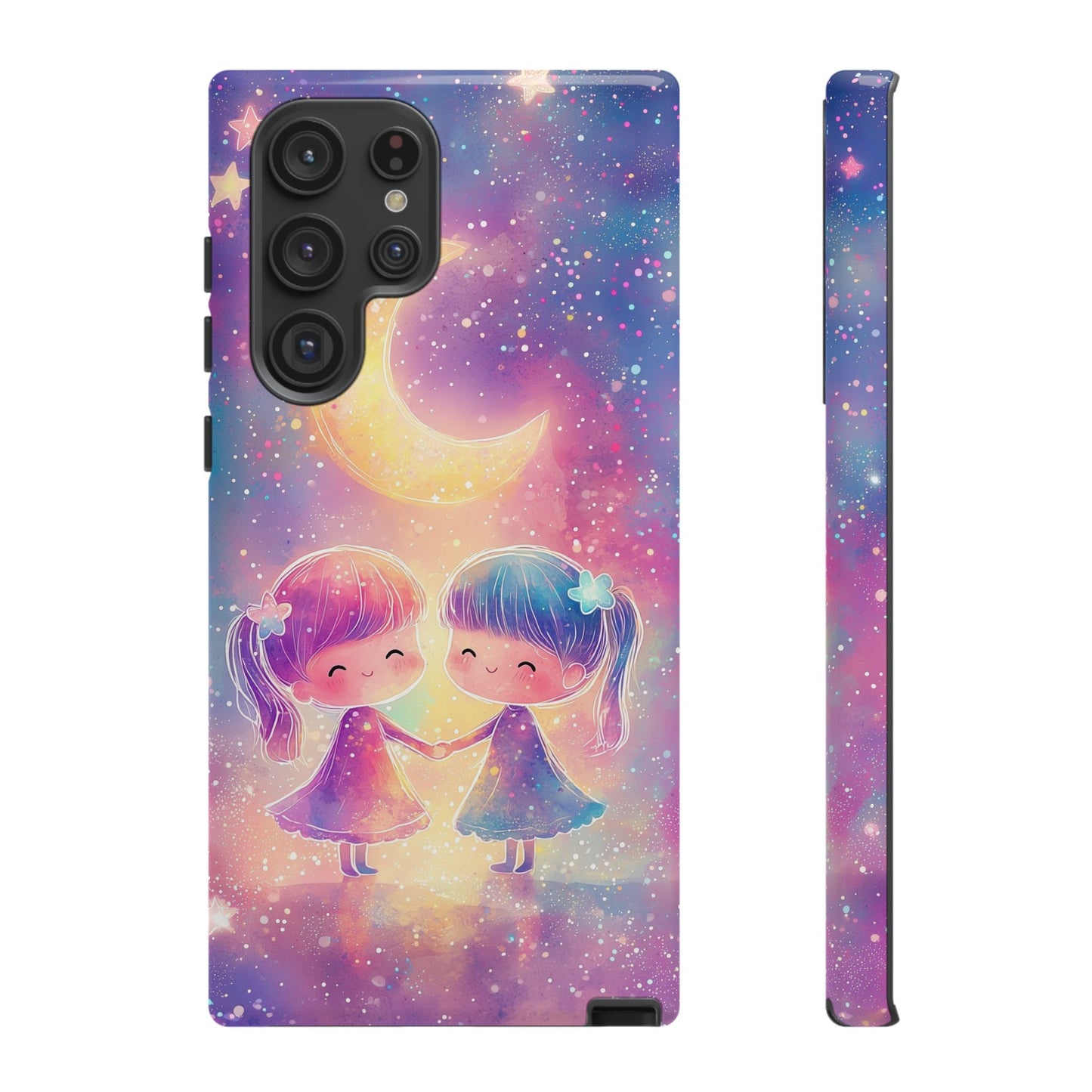Moonlit Friendship Galaxy Phone Case for iPhone, Samsung, Google Pixel