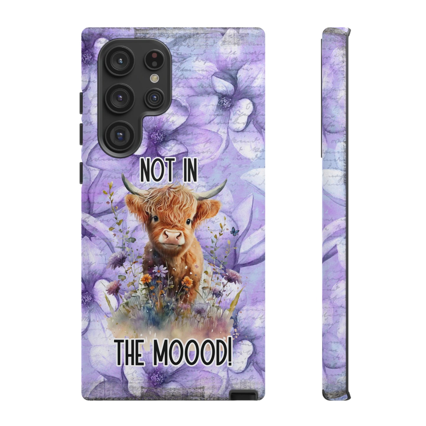 Not In The Mood Heifer Print Phone Case - iPhone, Samsung & Google Pixel Cover - Artistic Cow Phone Case, Animal Lover Gift