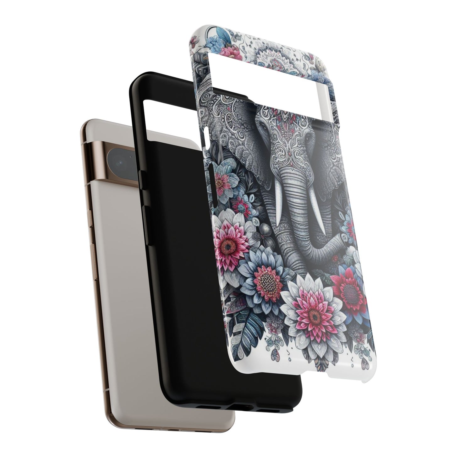 Regal Mandala Elephant Mobile Cover – Ornate Floral Art