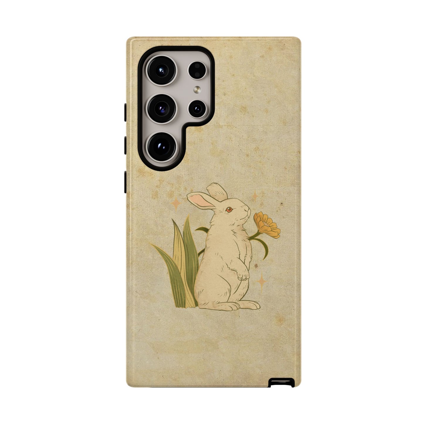 Minimal Vintage Rabbit Phone Case β Aesthetic Beige Bunny Cover for iPhone, Samsung & Pixel