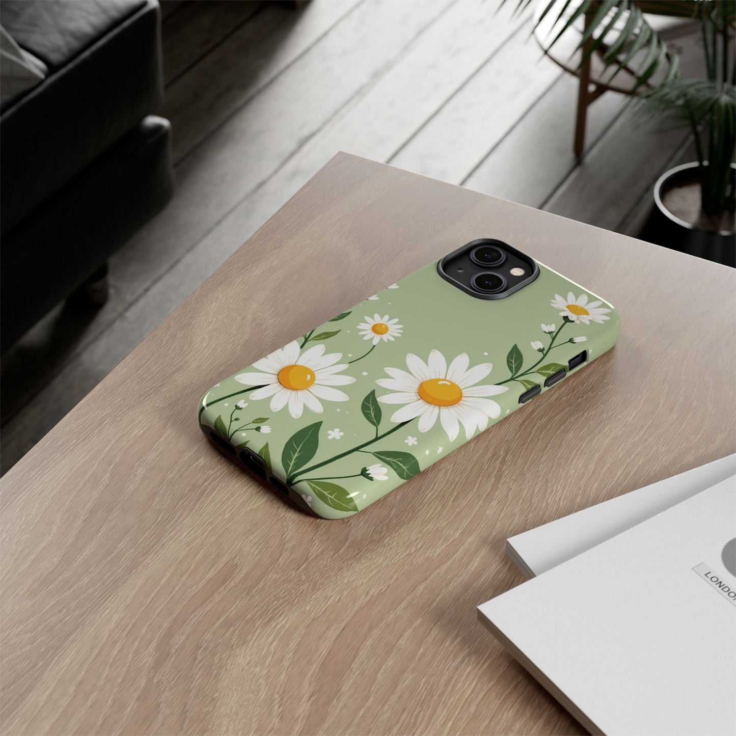 Green Floral Case, Daisy Pattern Design, Iphone Case Design, Perfect Gift For Her