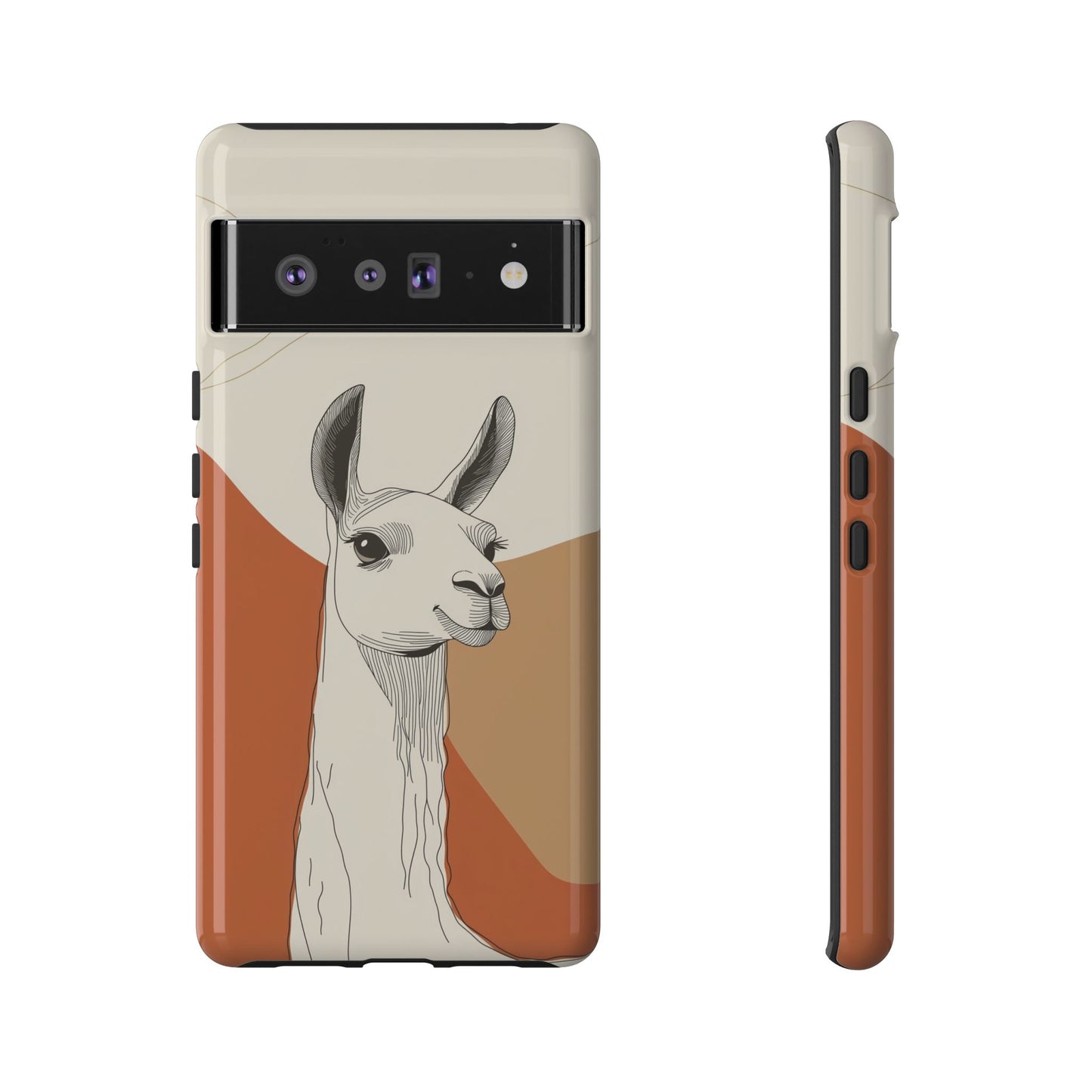 Desert Calm: Minimalist Llama Art Print Phone Case for iPhone, Samsung & Pixel