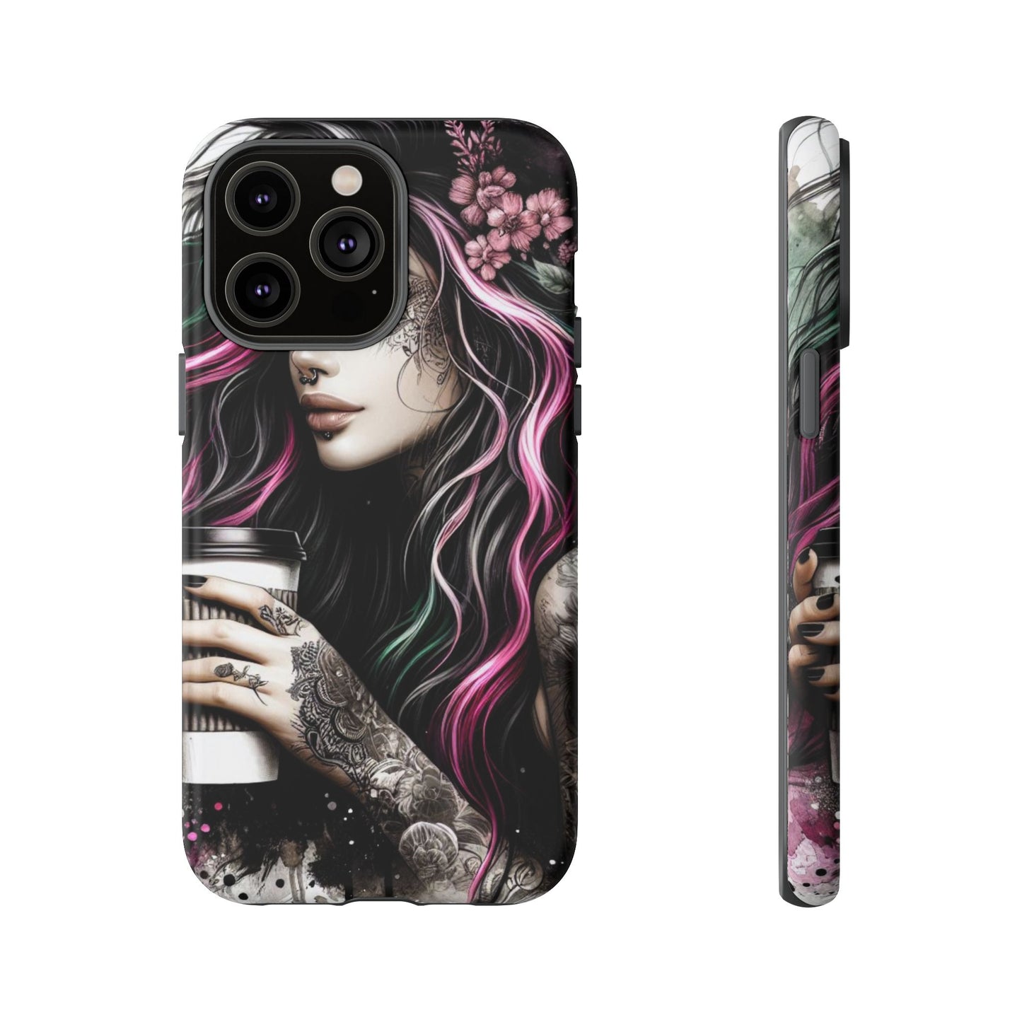 Tattooed Serenity – Gothic Coffee Lover Mobile Cover