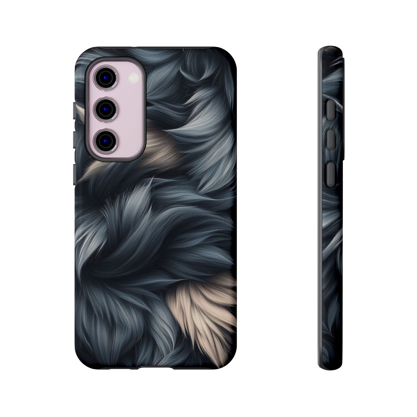Midnight Wolf β Deep Silver & Purple Fur Phone Case for iPhone, Pixel & Samsung