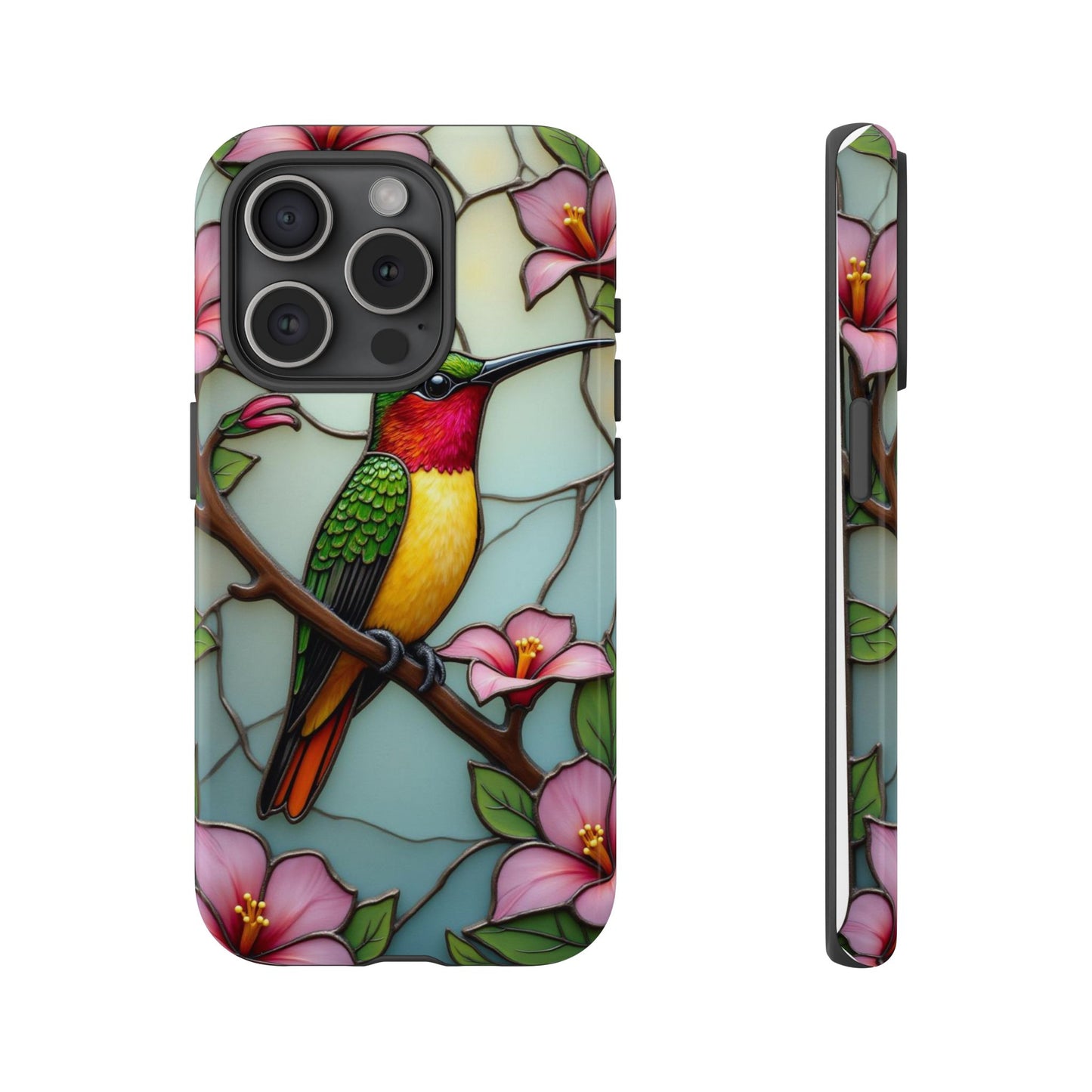 Elegant Hummingbird with Floral Mosaic | Artistic Nature Design