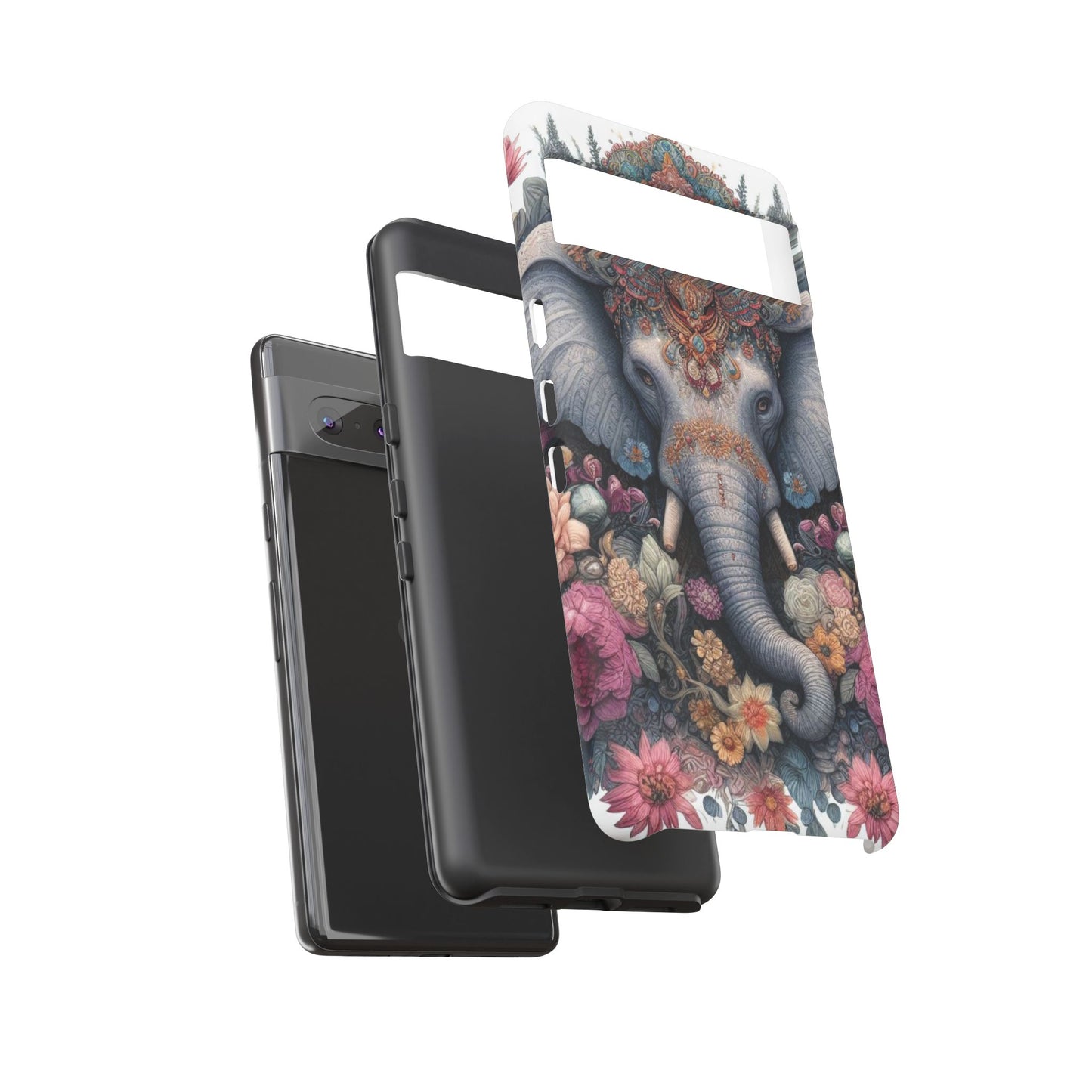 Regal Ornate Elephant Mobile Cover – Majestic Bohemian Art