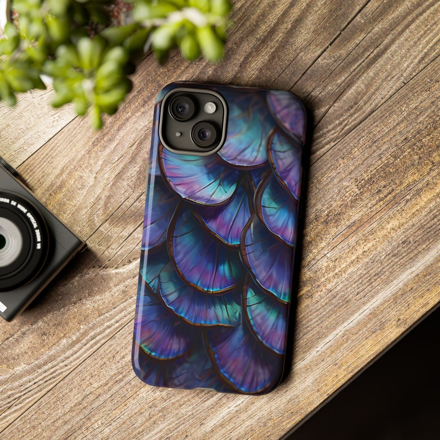 Abstract Macro Shot of Iridescent Butterfly Fish Scales Phone Case Design
