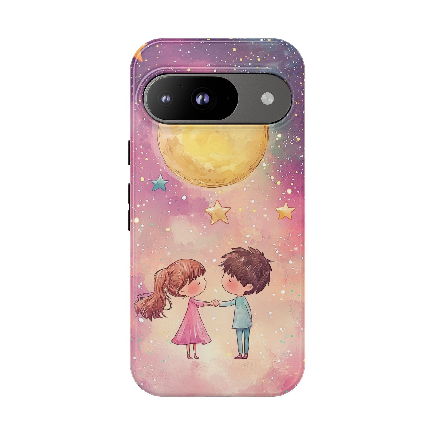 Cosmic Love: Anime Starry Night Phone Case for iPhone, Samsung, Google Pixel